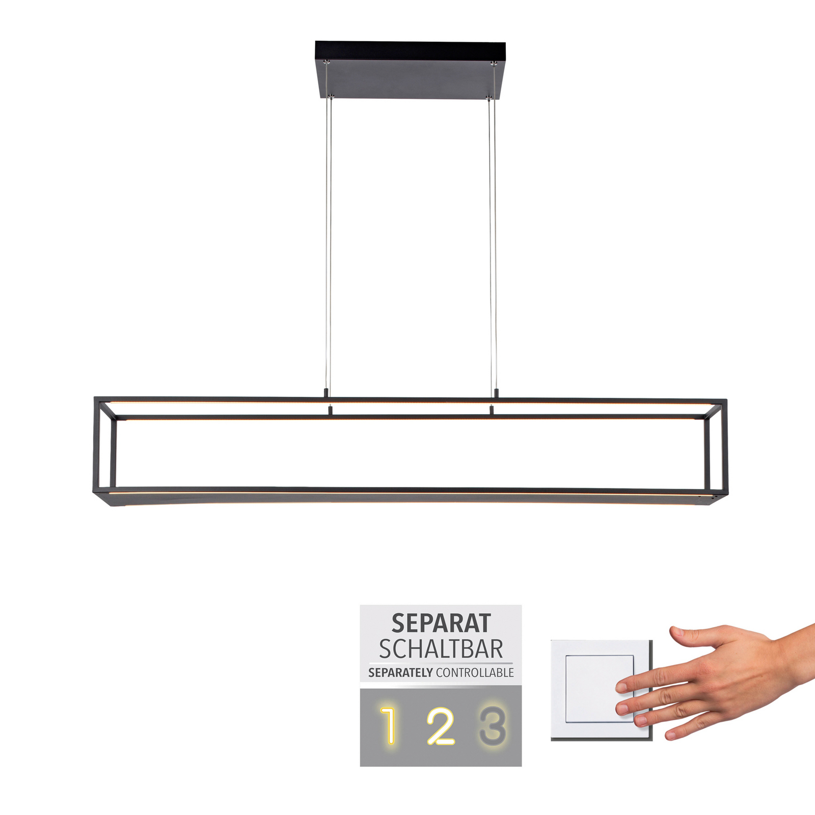 Conni LED lógó lámpa, fekete, 130 cm, CCT Conni LED lógó lámpa, fekete, 130 cm, CCT