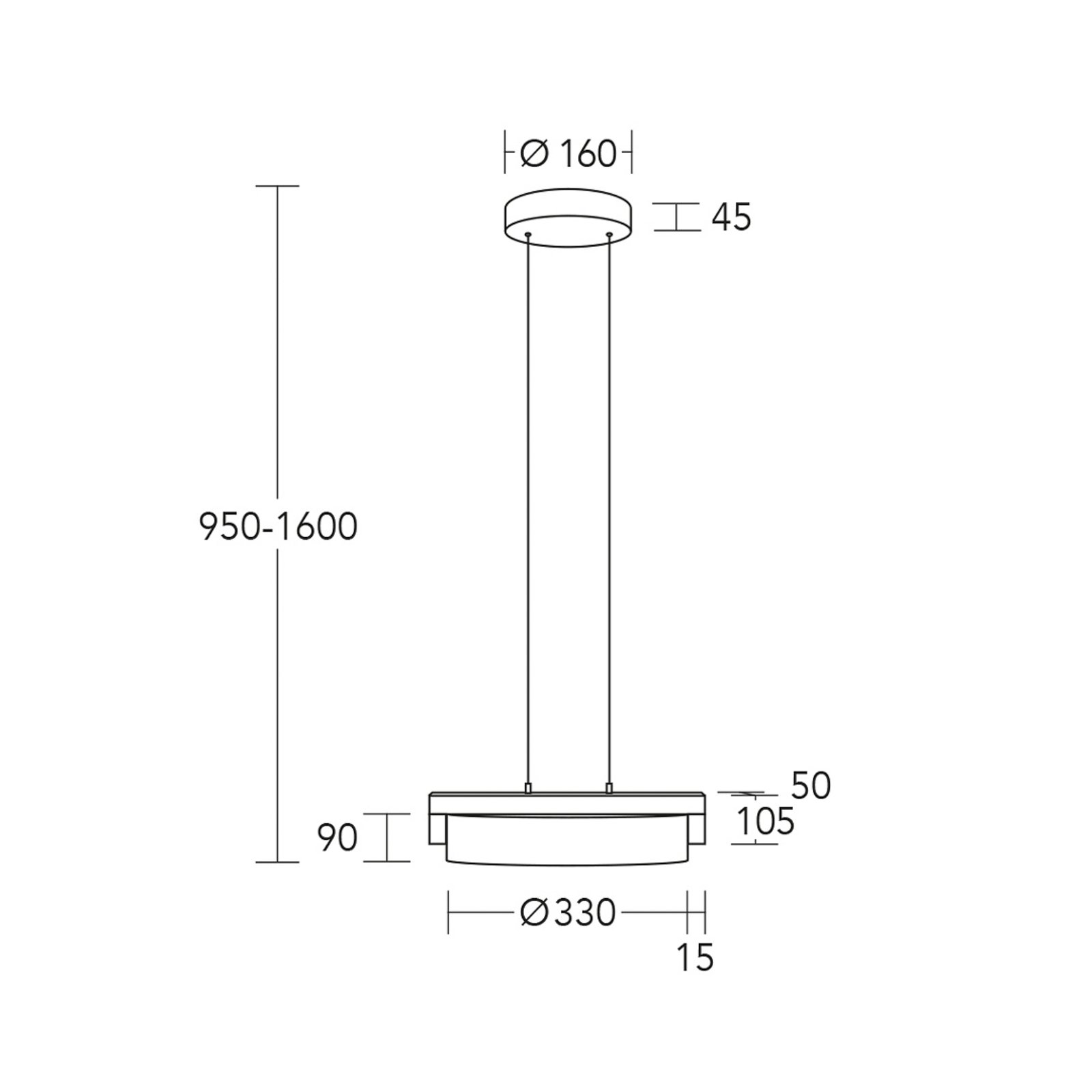 HerzBlut LED-Pendelleuchte Talon, Glas, dimmbar