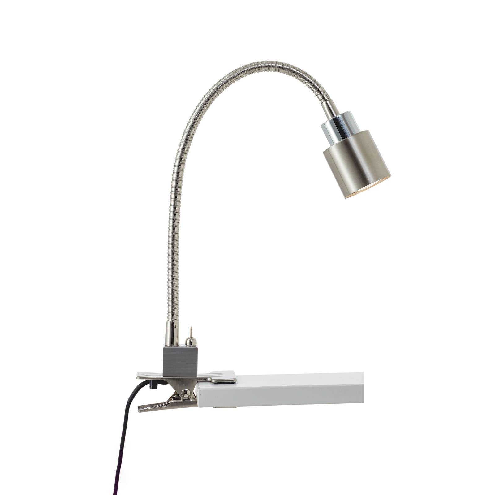 Klemm-Tischleuchte Andres flexibler Hals nickel