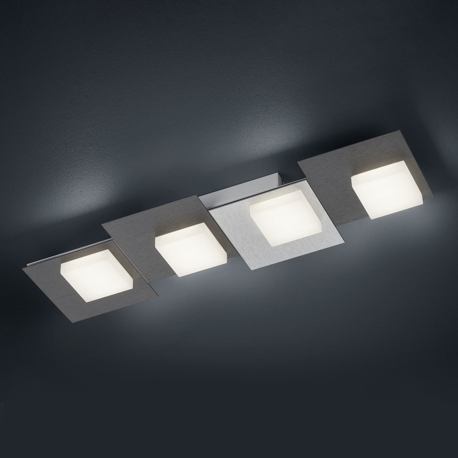 BANKAMP Cube ceiling light 32W 56x17cm, anthracite, for Living / Dining Room, metal, acrylic, 32 W, energy efficiency: A+, L: 56.5 cm, W: 17.5 cm, H: 5.5 cm