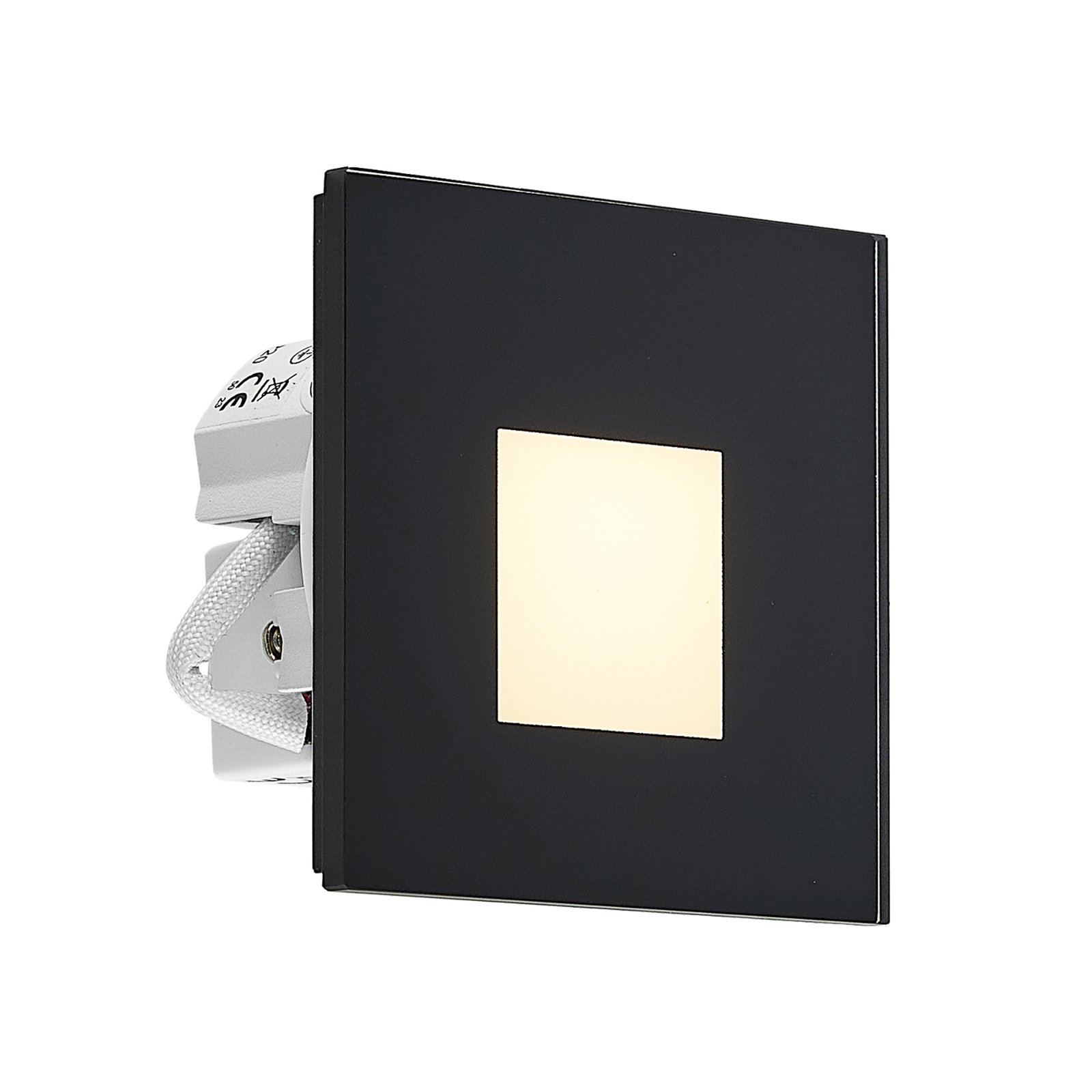 Molto Luce LED recessed light Wall R68 Glass SQ, black, CCT