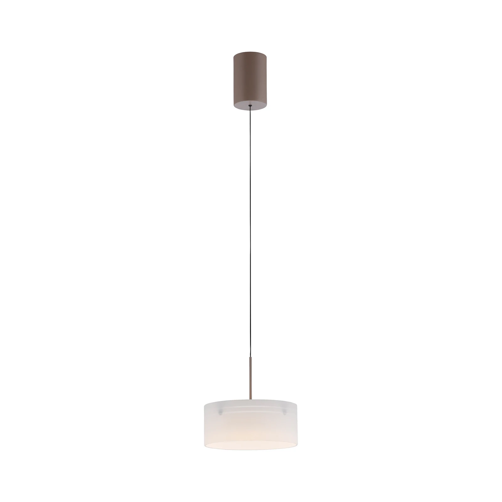Suspension LED MARIKA, beige/blanc, Ø 20 cm, verre, à intensité variable