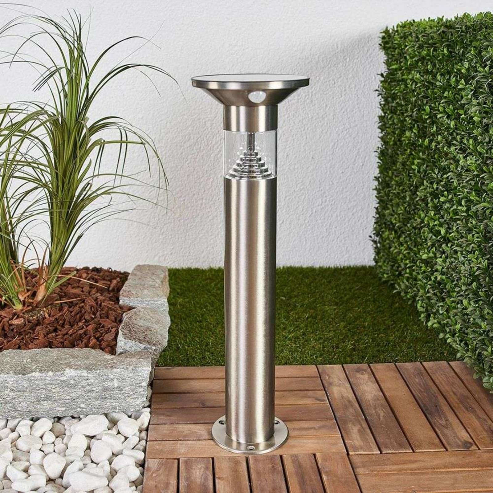Jalisa LED Solar Cell Garden Lamp w/Sensor Stainless Steel - Lindby