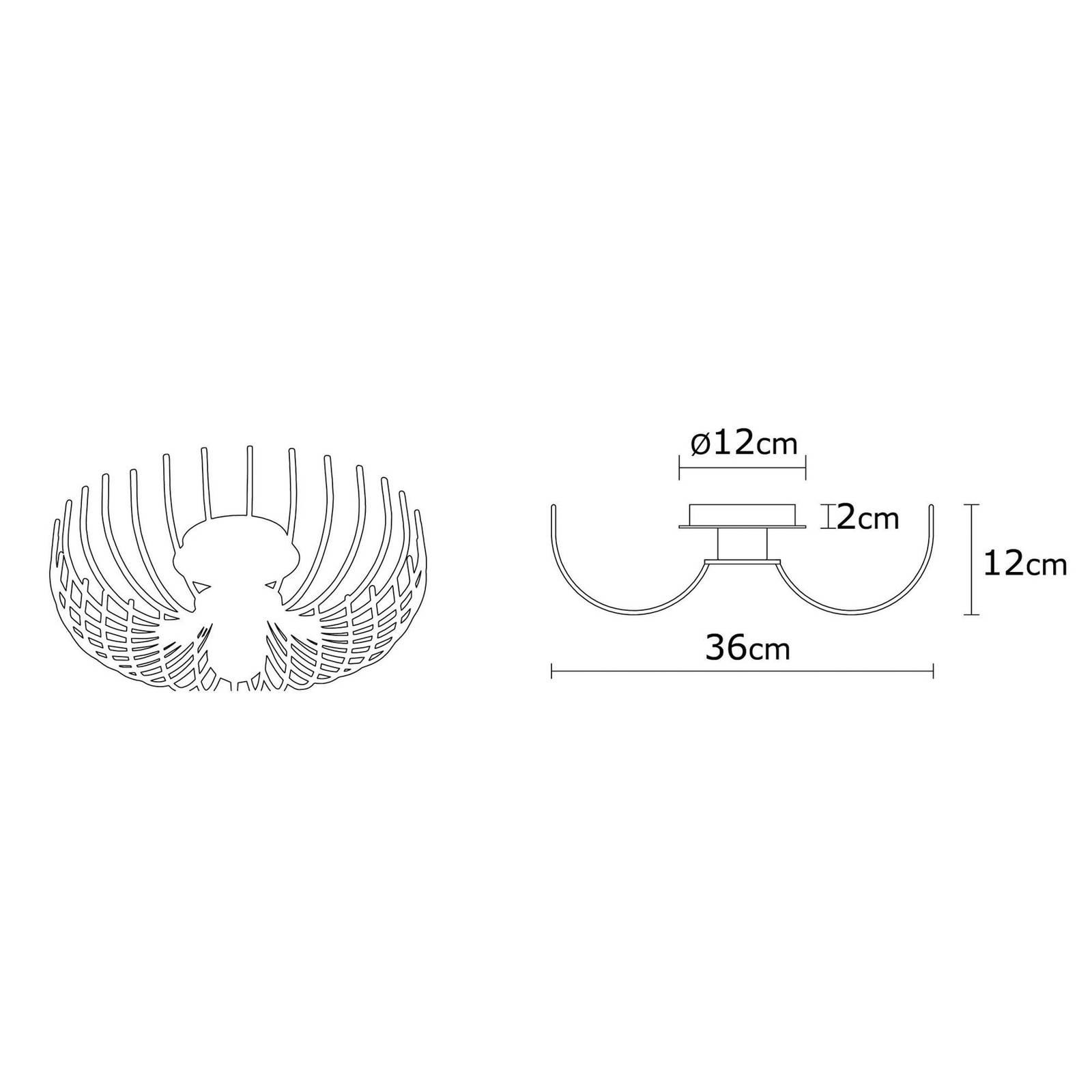 Lampa sufitowa Aspendos N-641, czarna, metal, Ø 36 cm