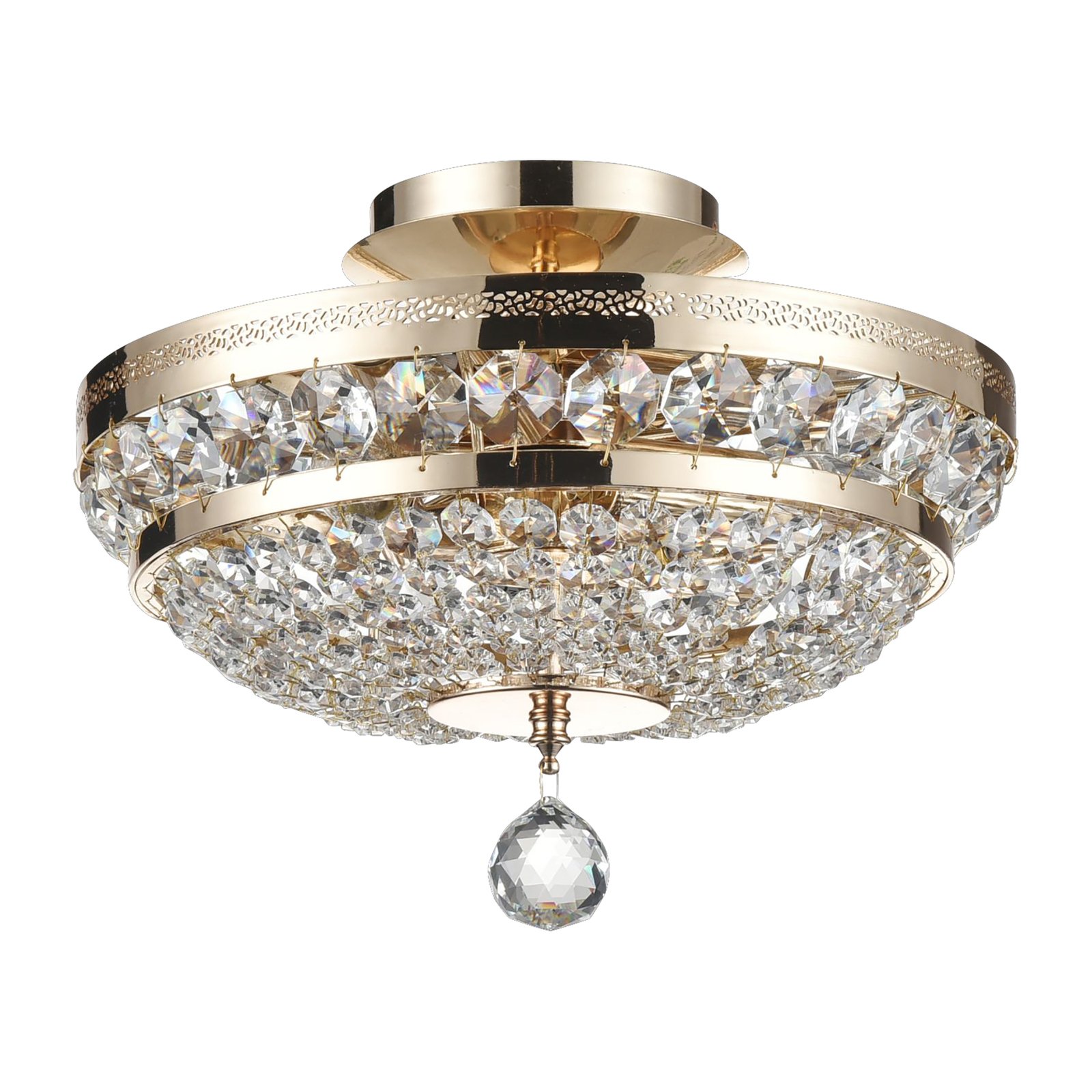 Maytoni Ottilia ceiling light with crystals, gold