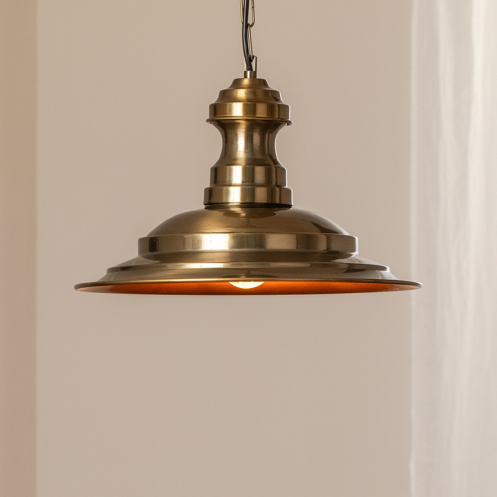 Hanglamp Sivani MR-637, antiek goud, metaal, Ø 39 cm
