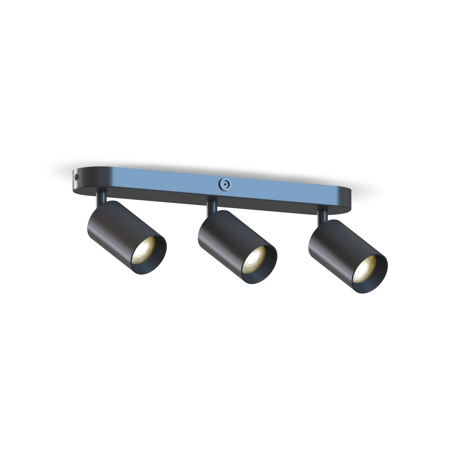 Spot de tavan Calex GU10, negru, lungime 37 cm, 3 becuri, metal