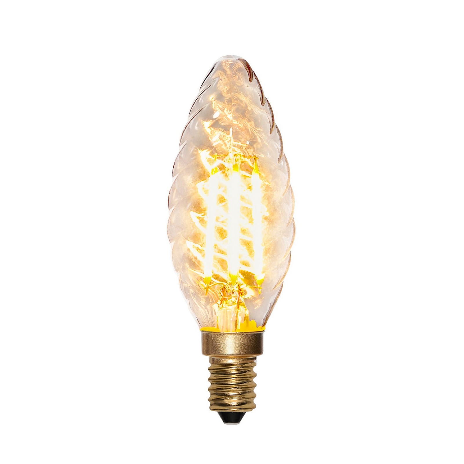 LED свещна лампа Soft Glow E14 с извита форма, 250 lm, 3 W, 2100 K, с