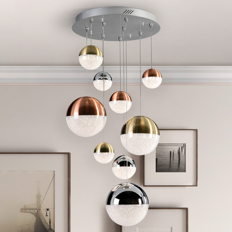 Lampa wisząca LED Sphere, multicolor, 9-punktowa