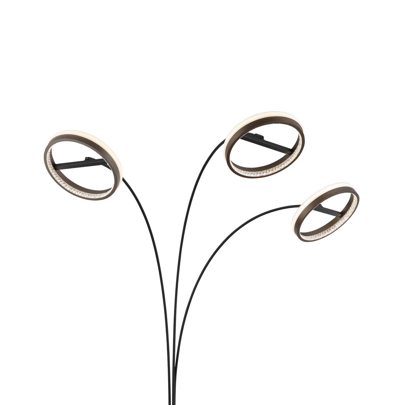 Lampa stojąca LED Della, wysokość 190 cm, czarny/ciemnoszary, 3-punktowa.