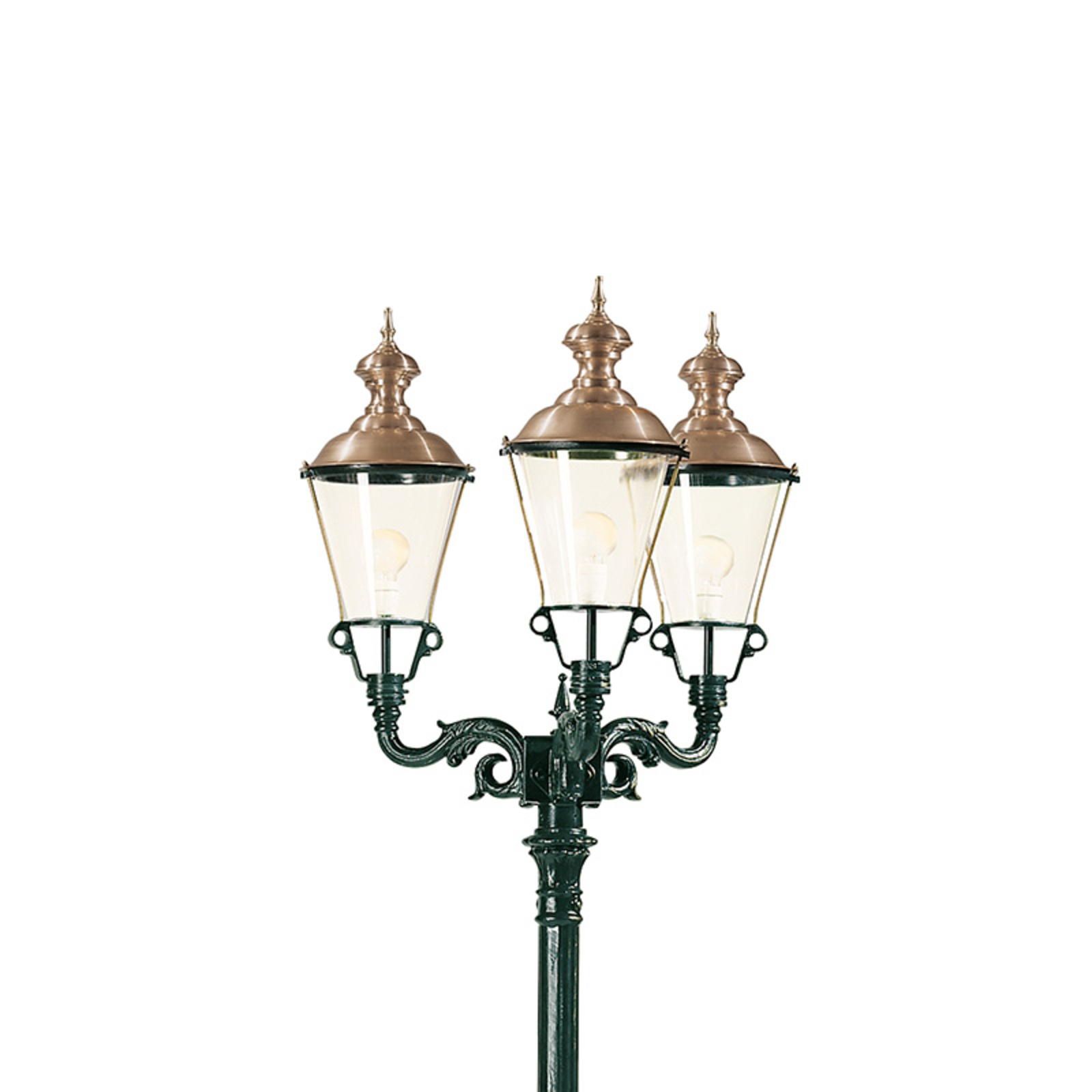 3-lamps lantaarnpaal Parijs, zwart