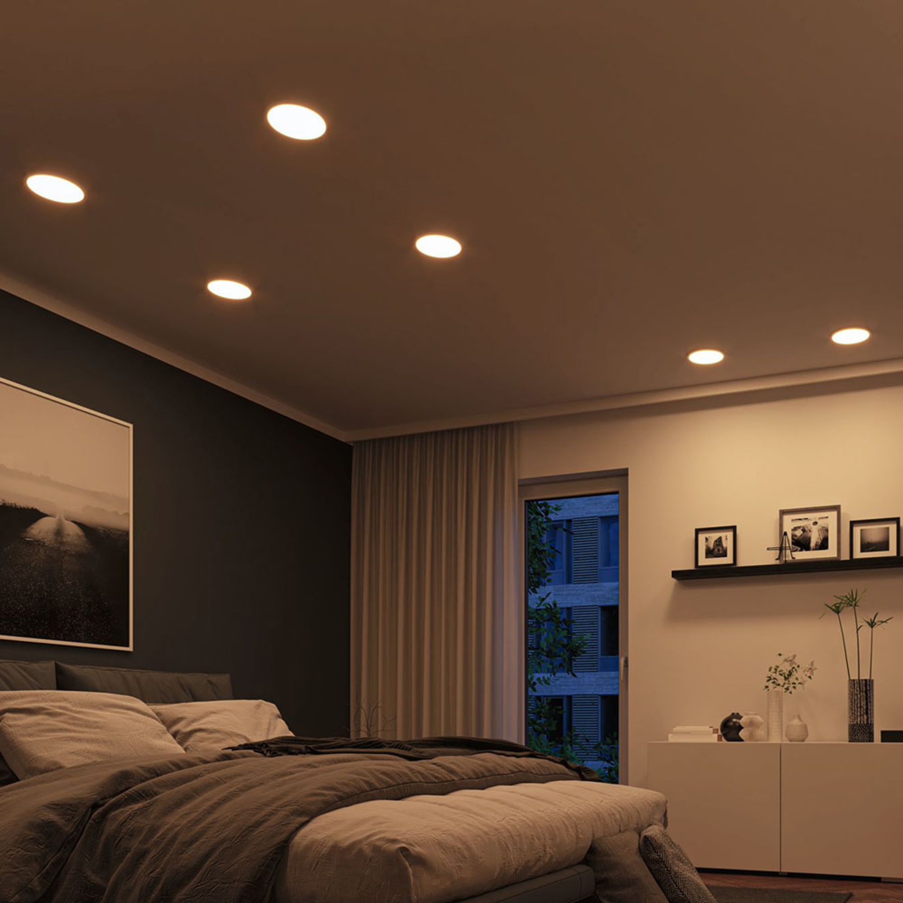 Paulmann Areo panel ZigBee CCT round white 17.5 cm, for Living / Dining Room, plastic, 13 W, energy efficiency: A+, H: 1.2 cm