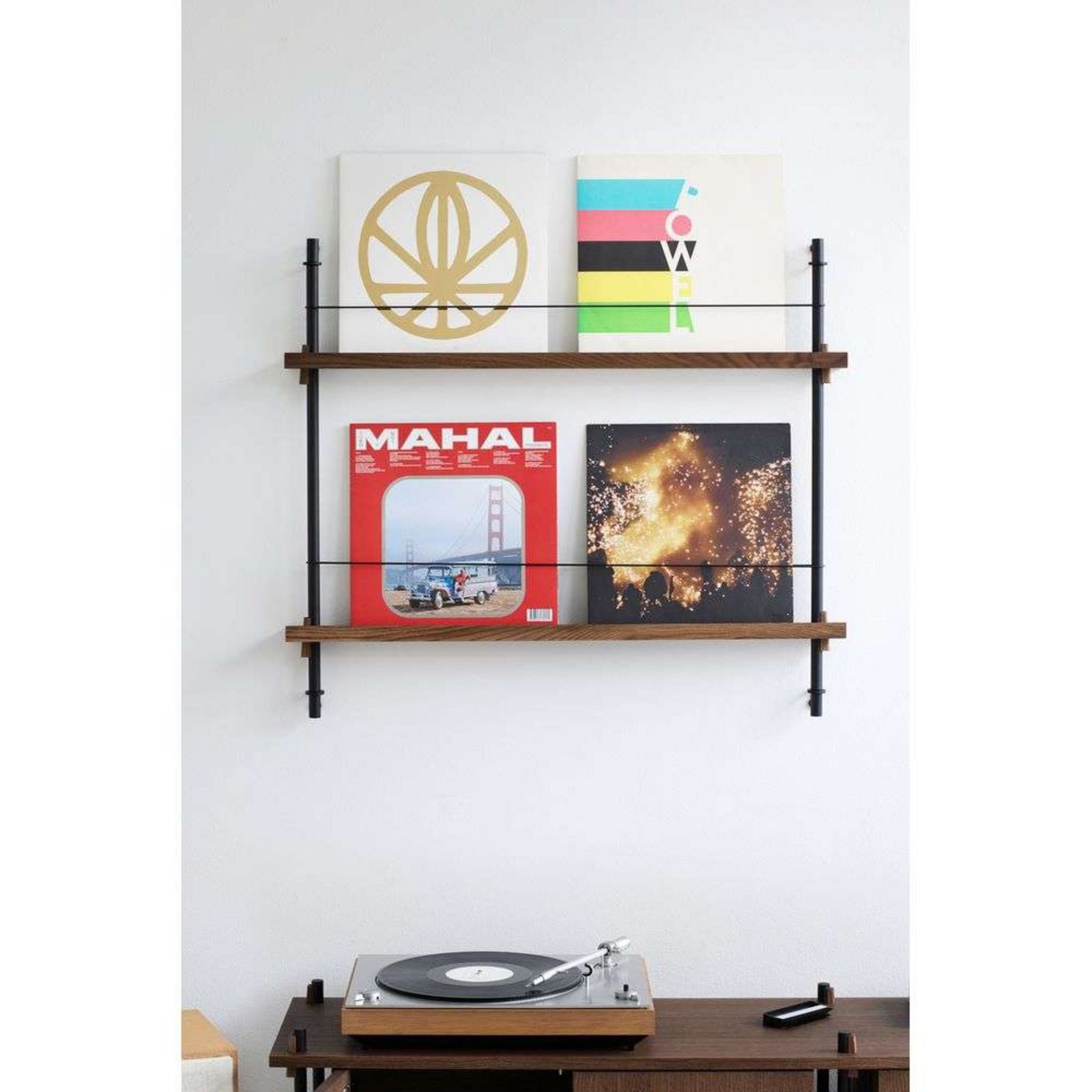 Magazine Shelving Smoked Oak/Black - Moebe