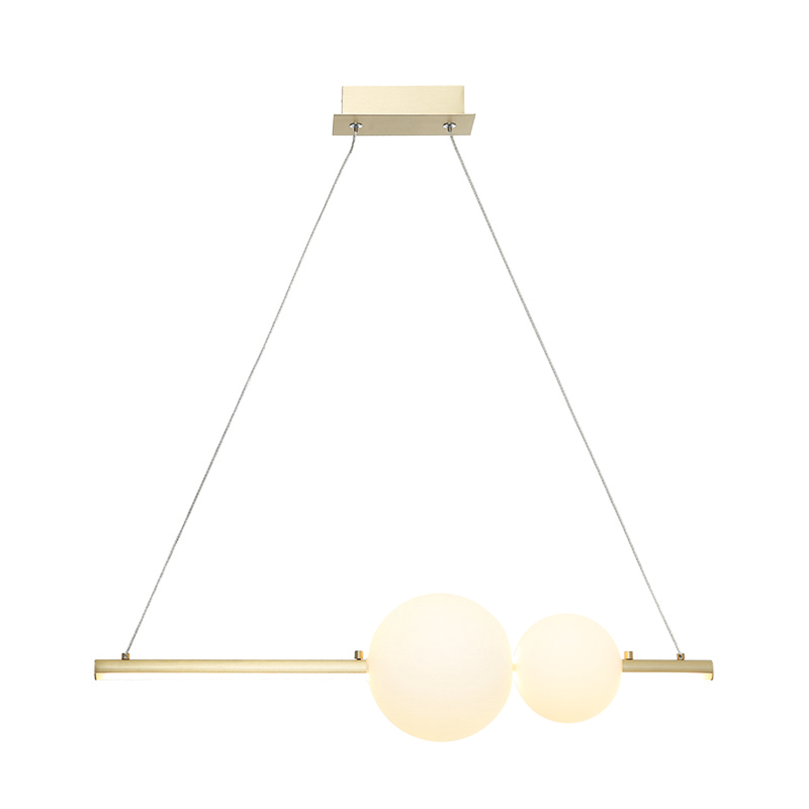 LED pendant light 22108 2-bulb matt gold/opal