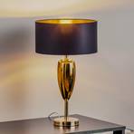 Ogiva - fekete-arany textil asztali lámpa