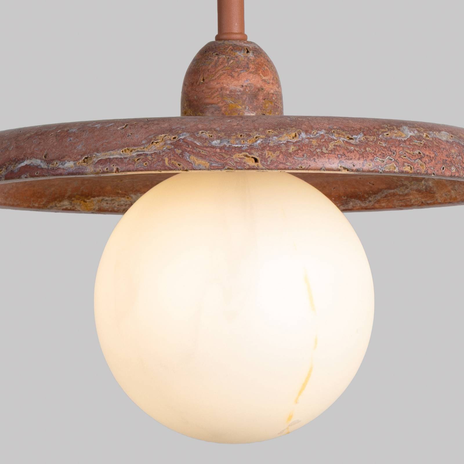 IT'S ABOUT ROMI – żyrandol Tivoli, Ø 25 cm, kolor terra, trawertyn