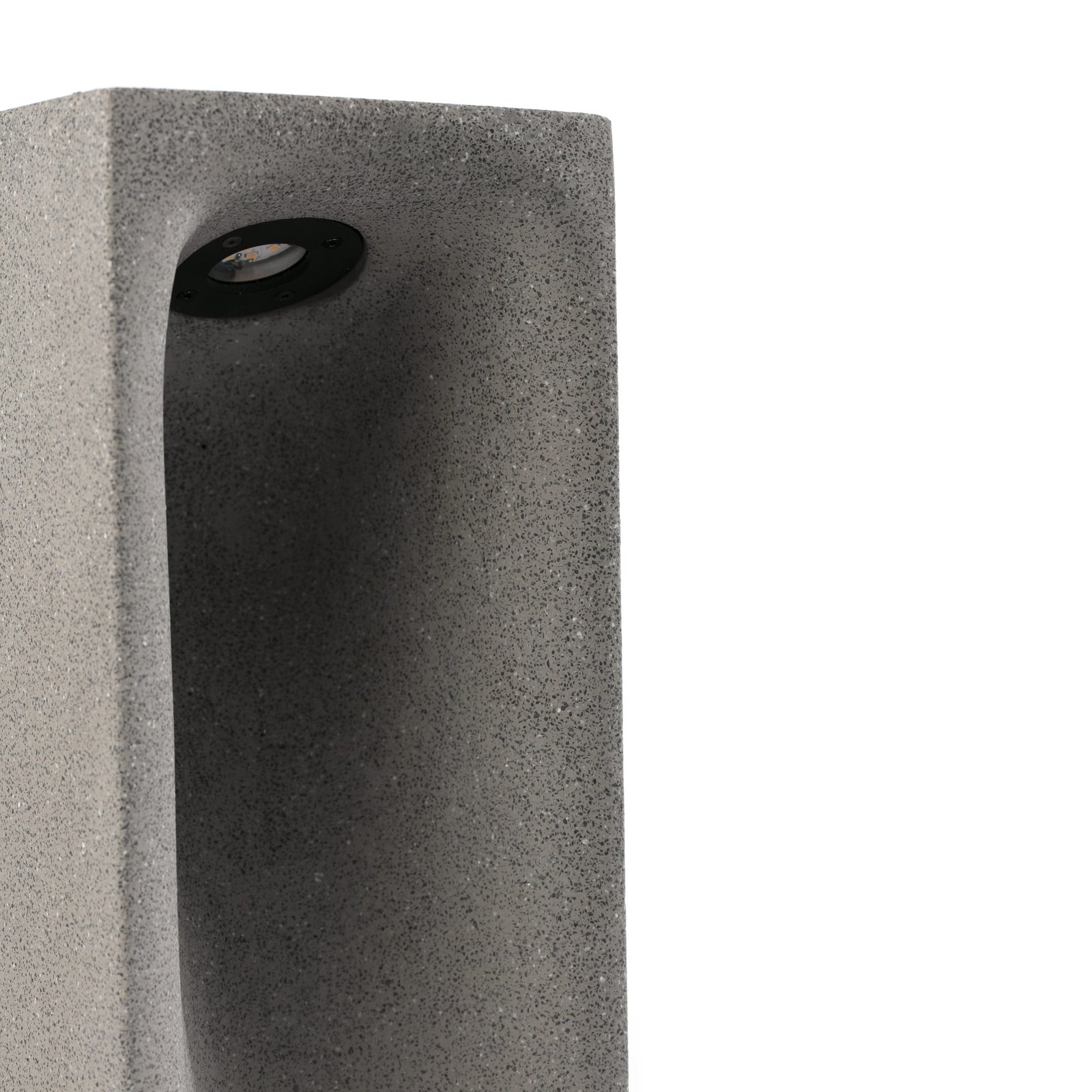 LED pedestal light Grot, 2700K, grey, concrete, IP55, height 40 cm