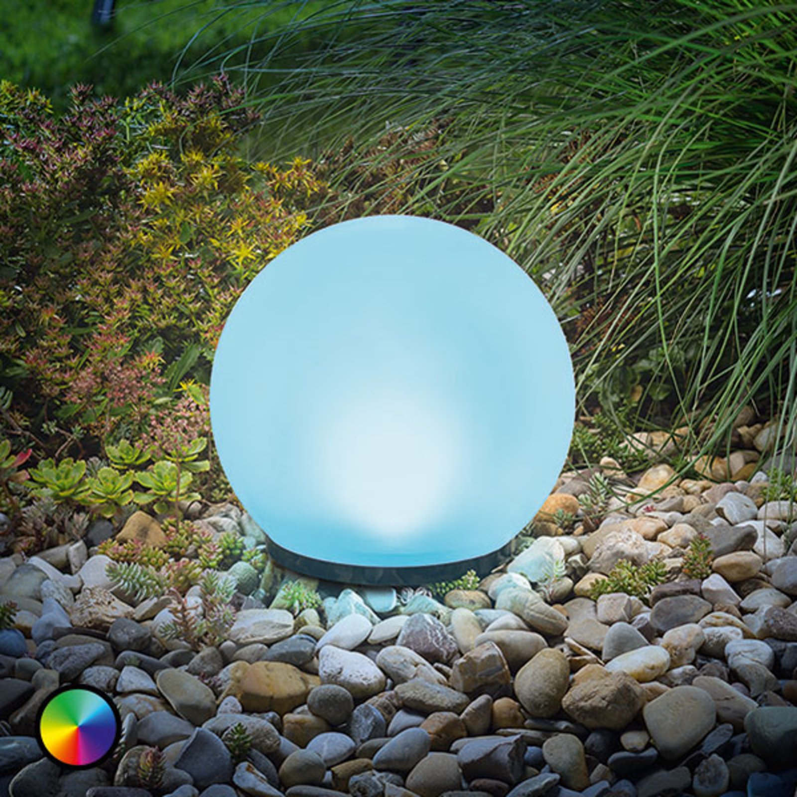 LED sfeerlamp Solarball meerkleurig, Ø 20 cm