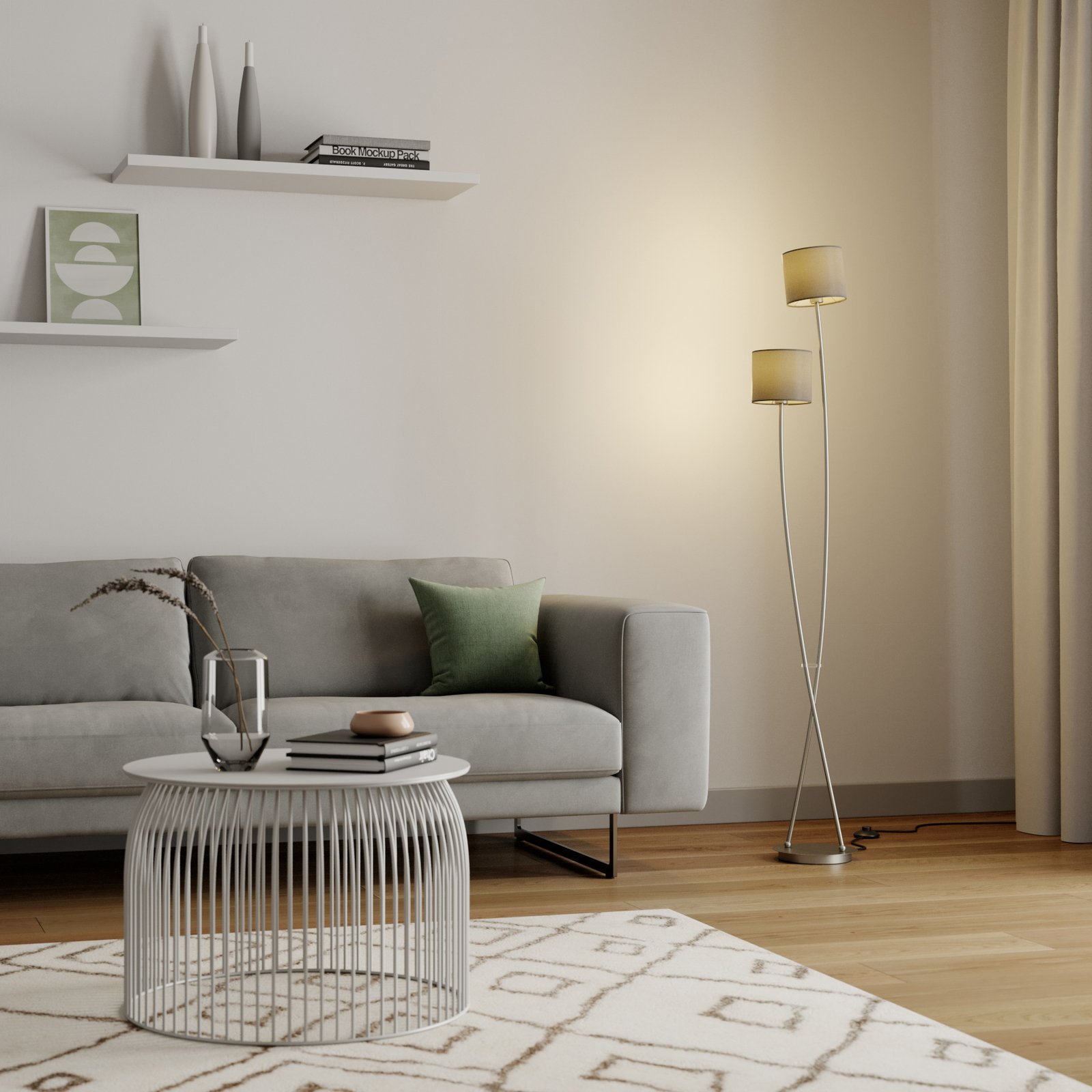 Juljana 2 Floor Lamp Taupe - Lucande