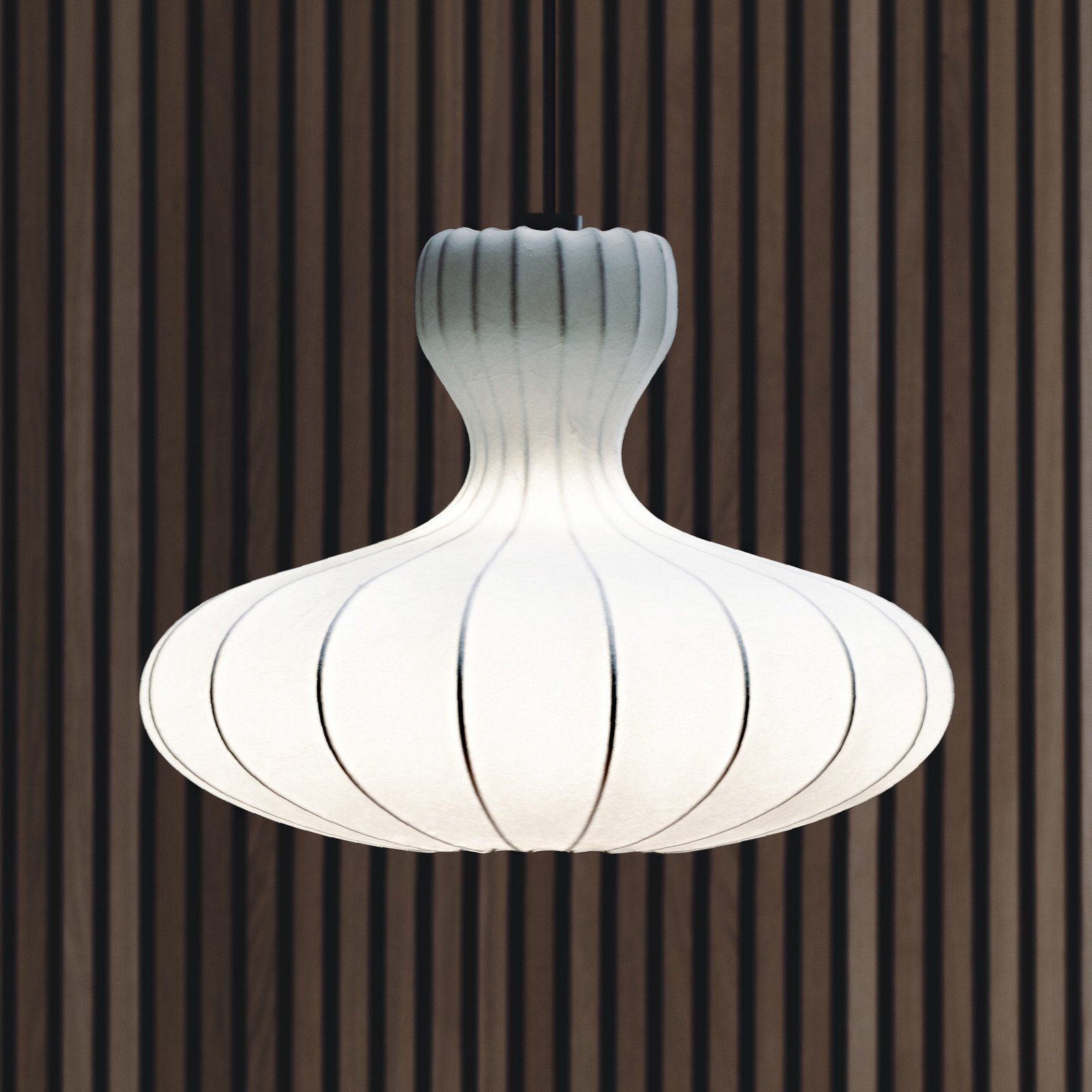 LOOM DESIGN Lampă suspendată LED Portobello Ø 60 cm - Camera de zi / sufragerie - Scandinavă - alb - Țesătură / Textil