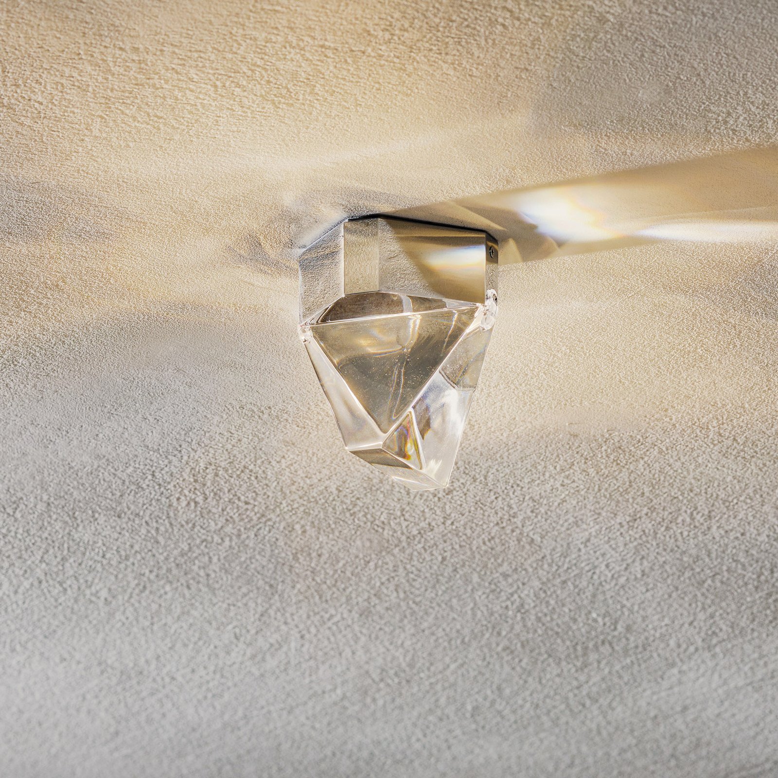 Fabbian Tripla – LED-kristalltaklampa, aluminium
