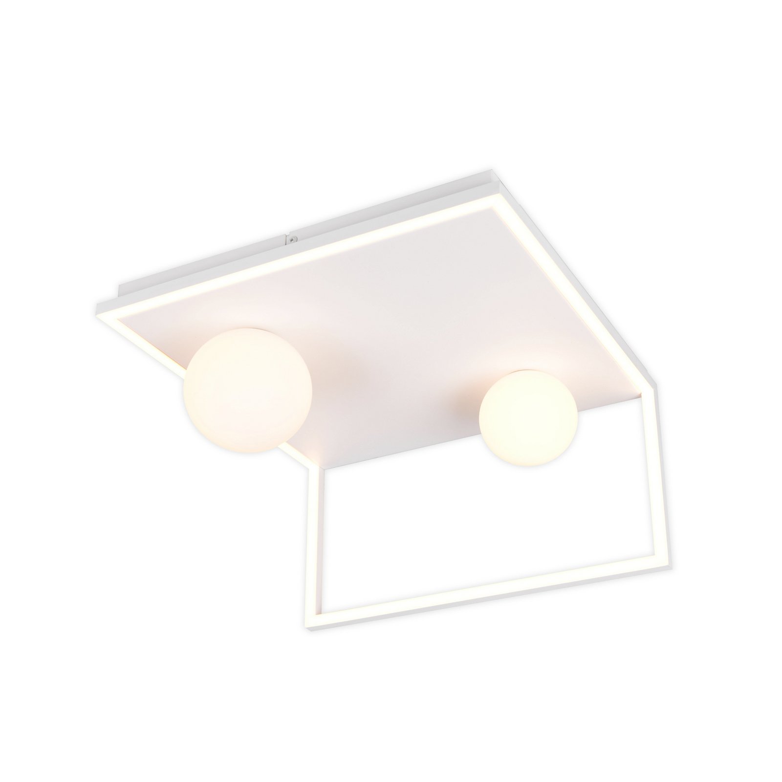 Plafón LED Arola, blanco mate, ancho 37 cm, metal Plafón LED Arola, blanco mate, ancho 37 cm, metal