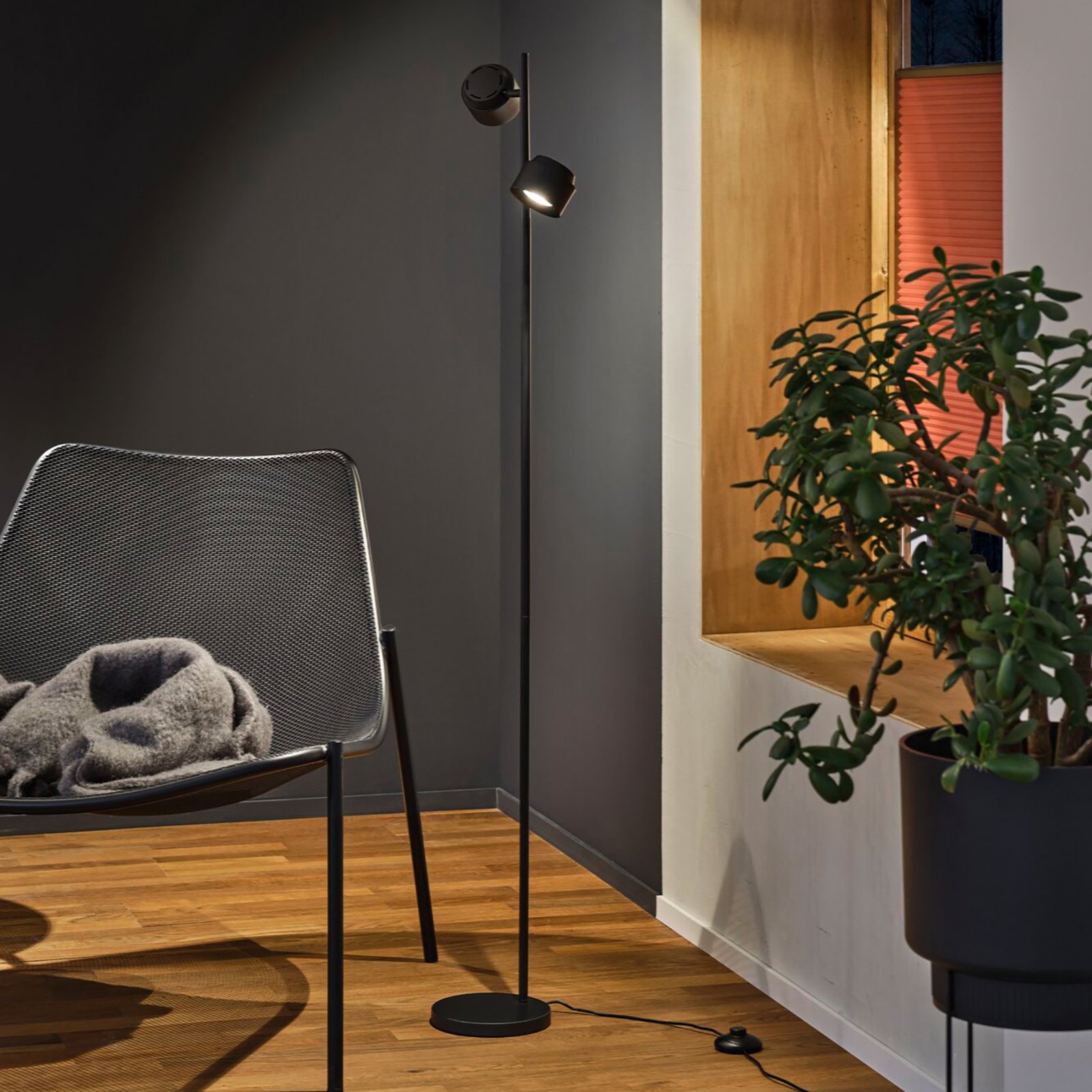 Puric Pane 2 Lampadaire 3-step Noir - Paulmann