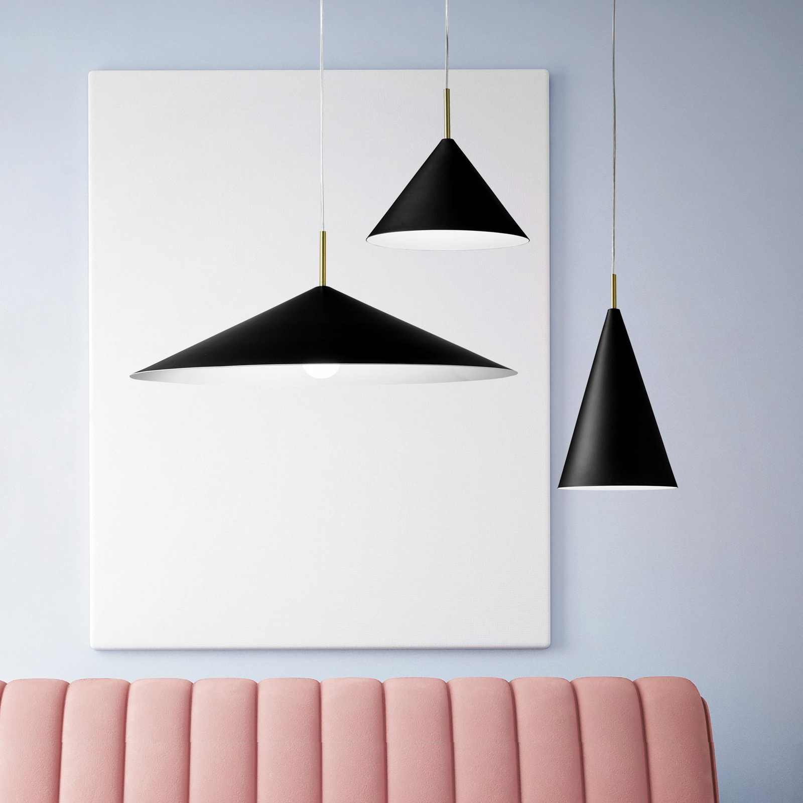 Samoi hanglamp, 3-lamps, metaal, zwart, gedecentraliseerd