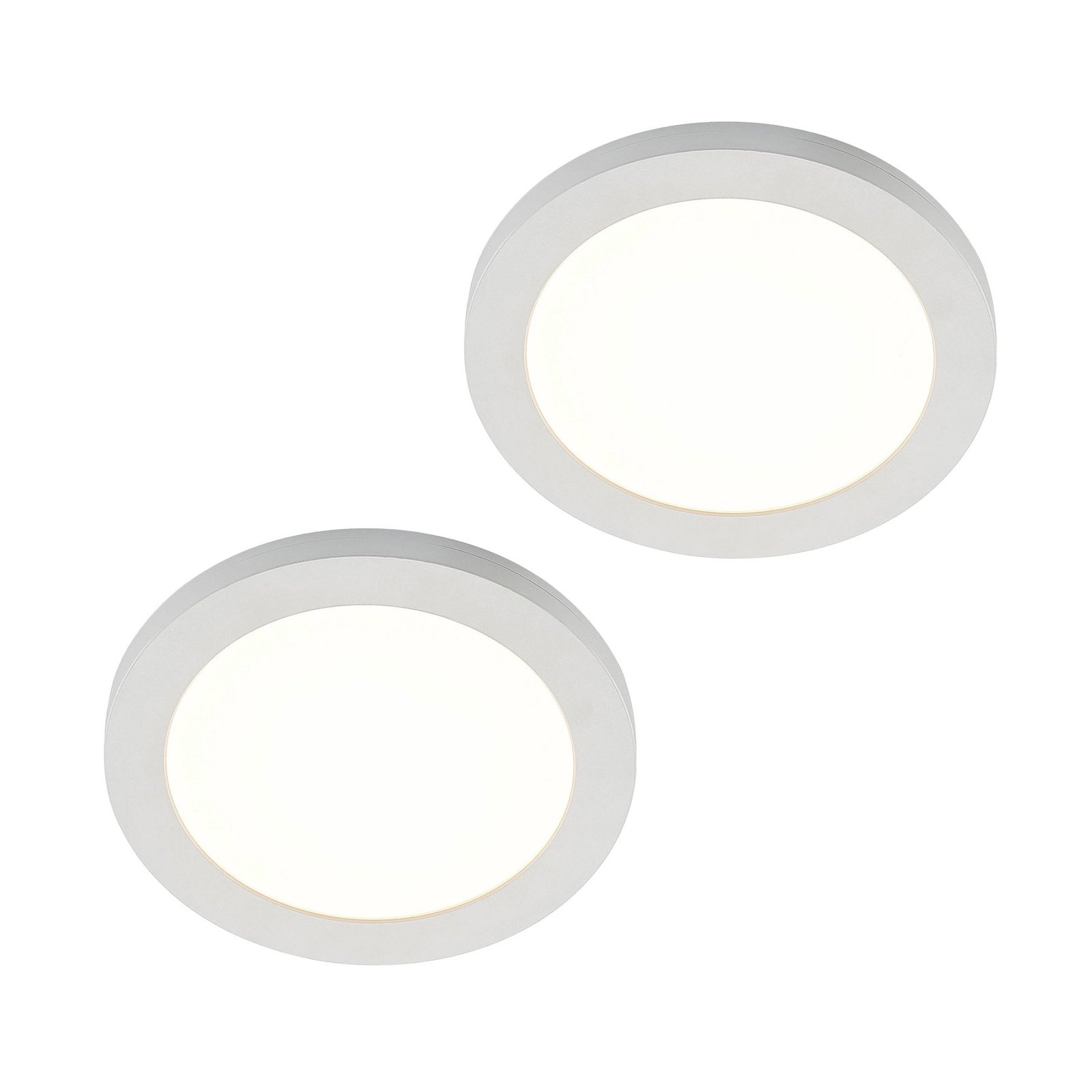 Prios Aureka LED-Deckenlampe Sensor 22,5cm 2er-Set