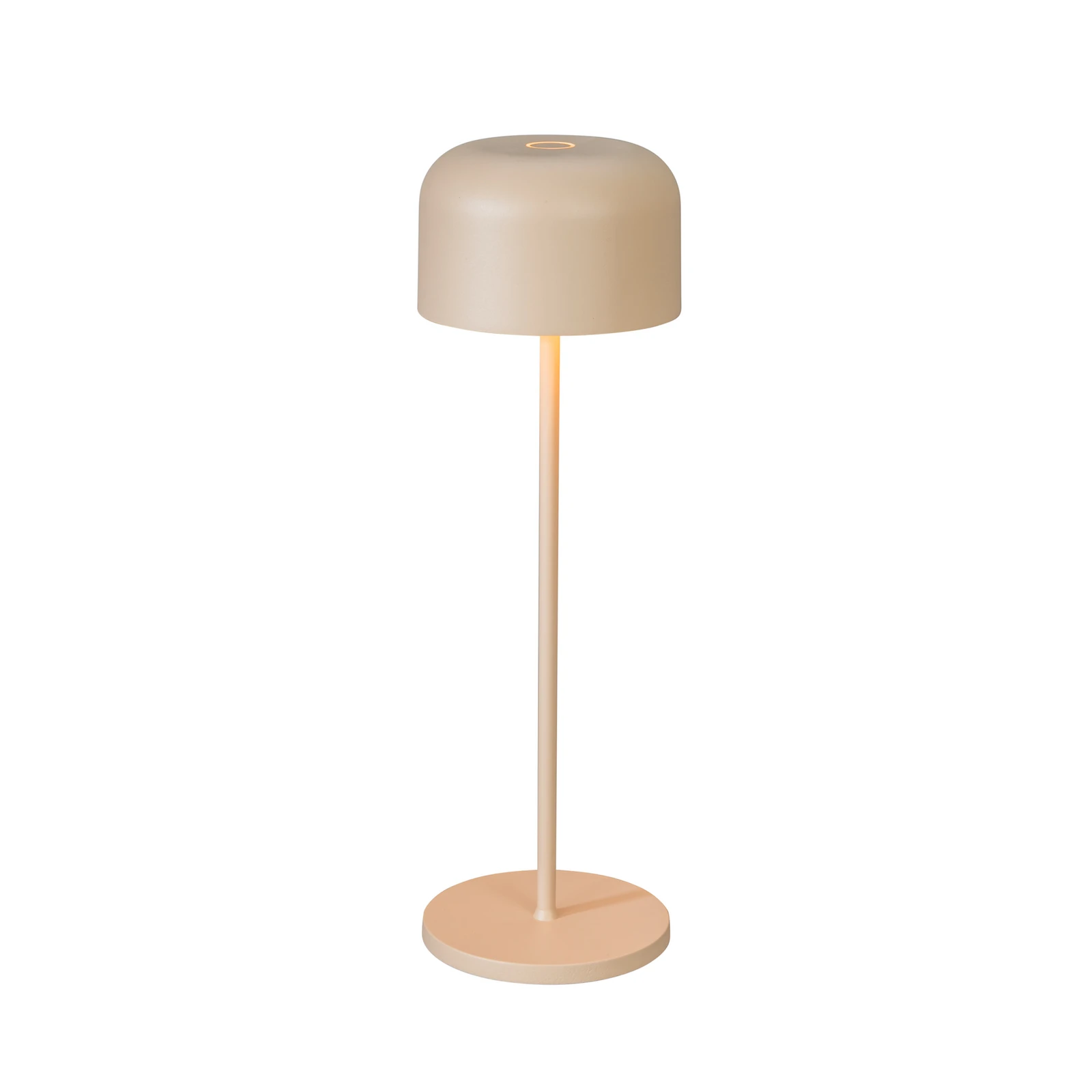 LED akumuliatorinė stalo lempa Lille, aukštis 36 cm, smėlio spalvos, IP54, USB