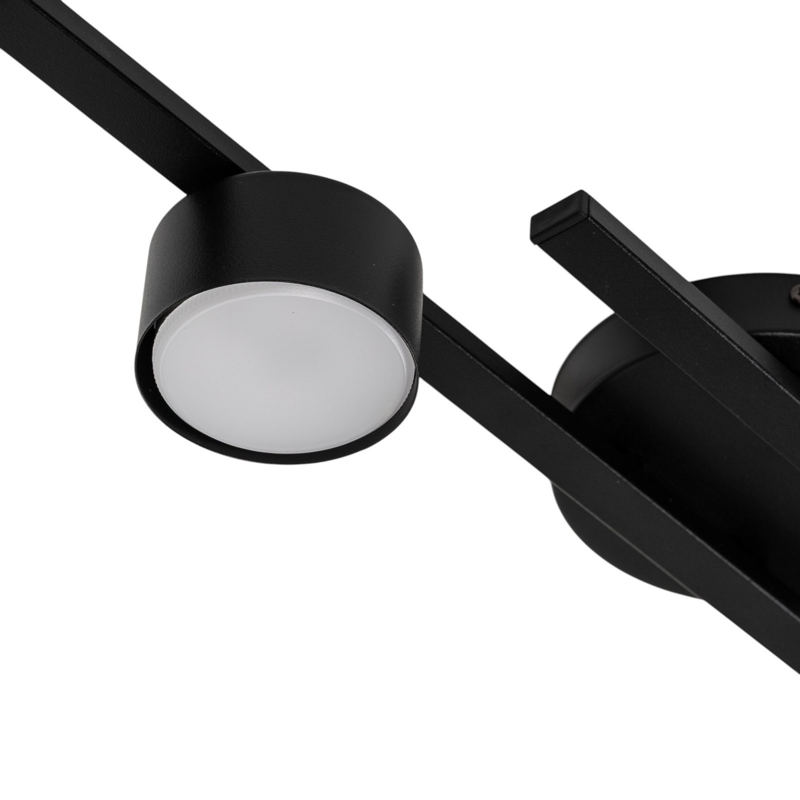 Fragment ceiling lamp, black, length 86 cm, metal, 4-bulb.