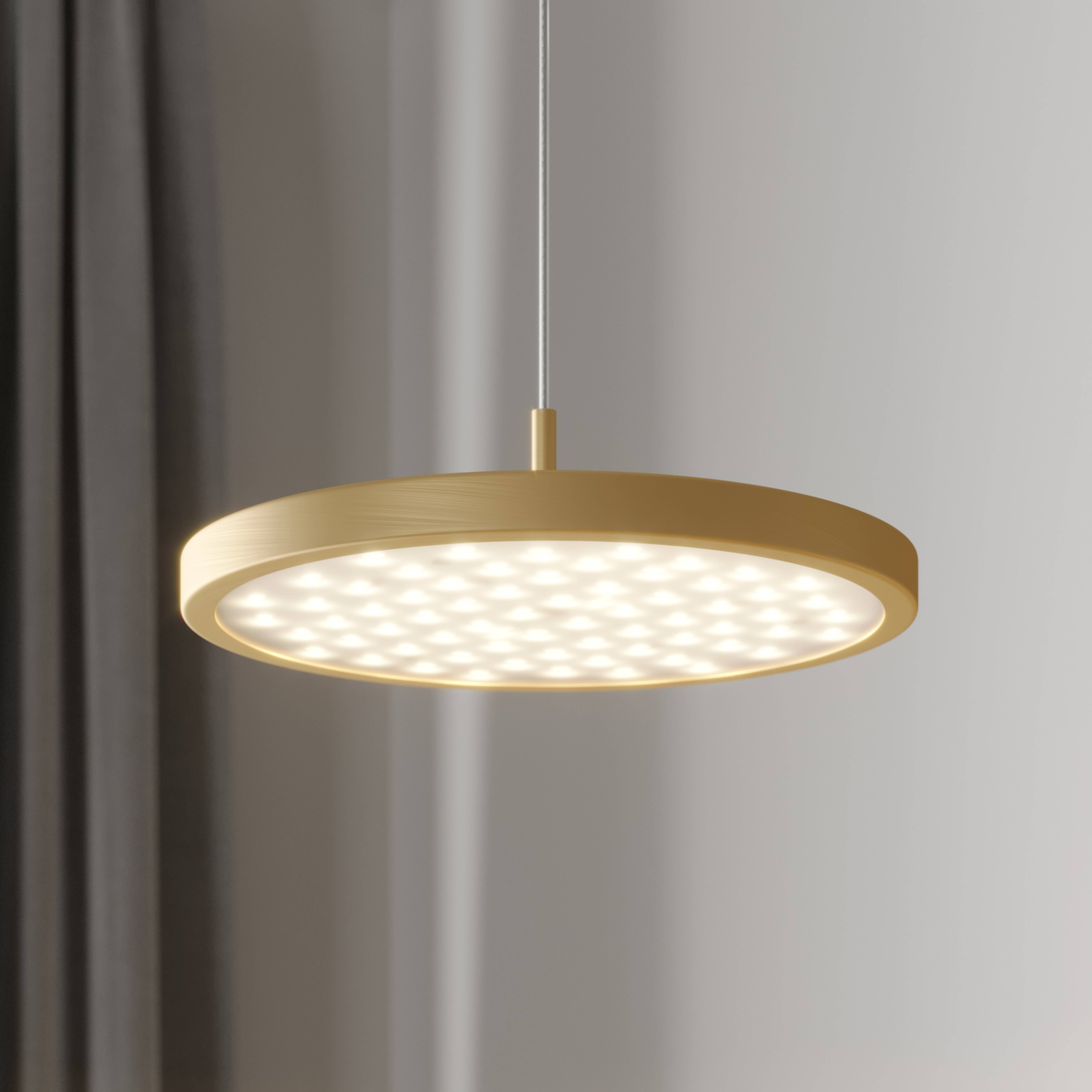 Quitani LED-Pendellampe Gion, 1-flammig, weiß/messing