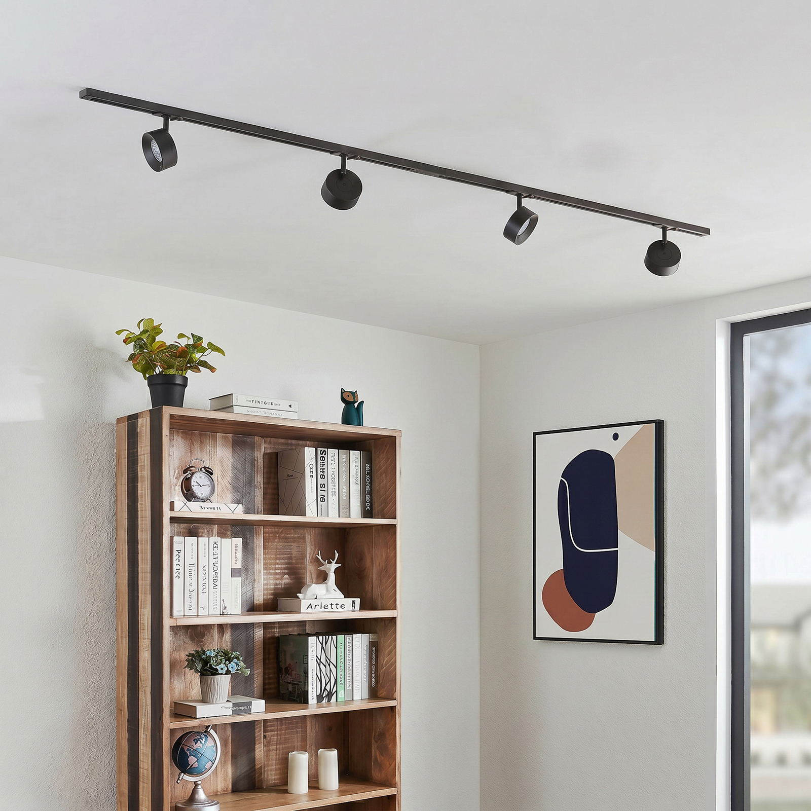 Σύστημα ράγας Lindby Linaro, Ø 9,5 cm, 4 φτερά, LED, μαύρο Σύστημα ράγας Lindby Linaro, Ø 9,5 cm, 4 φτερά, LED, μαύρο