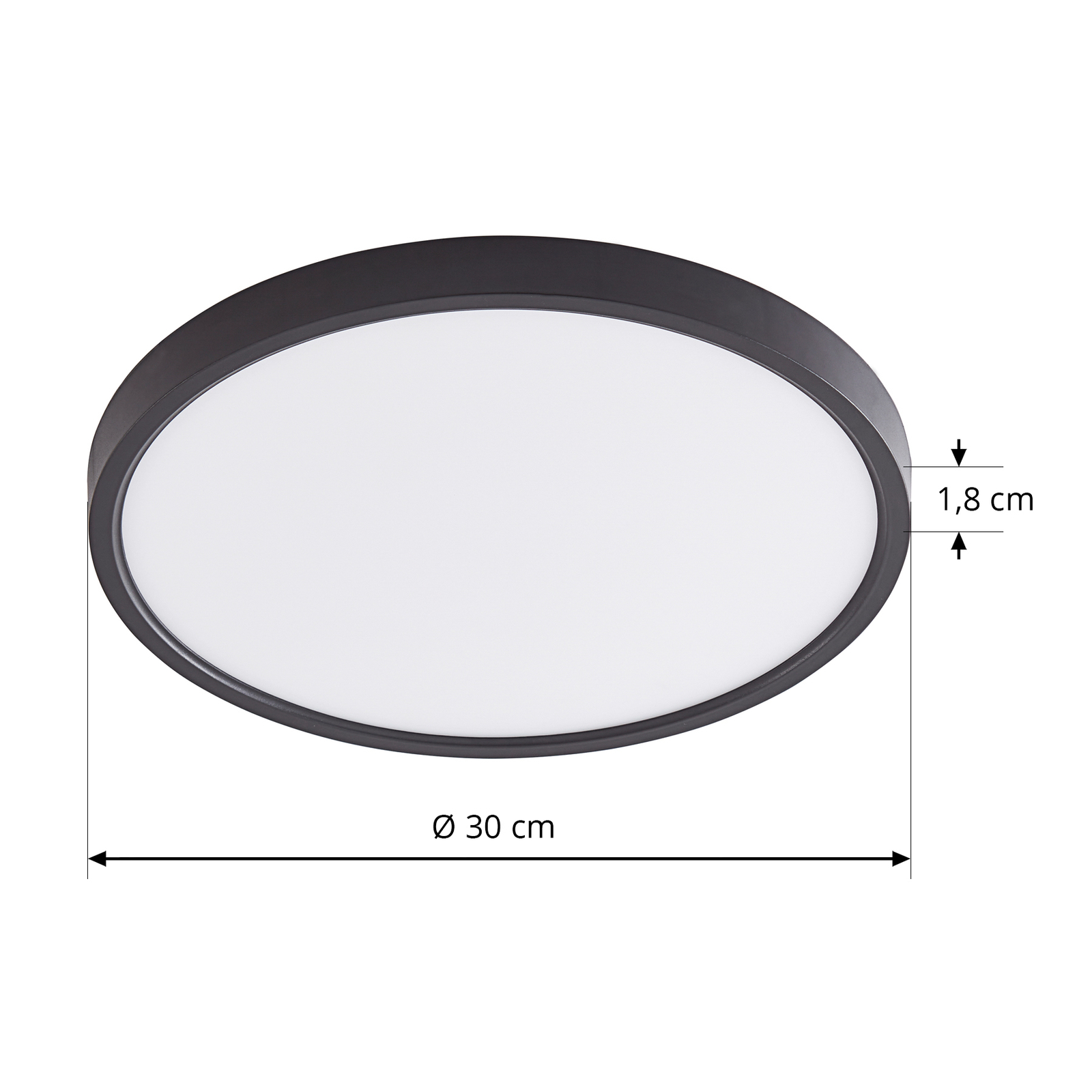 Plafón Lindby Smart LED Pravin, Ø 30 cm, CCT, negro