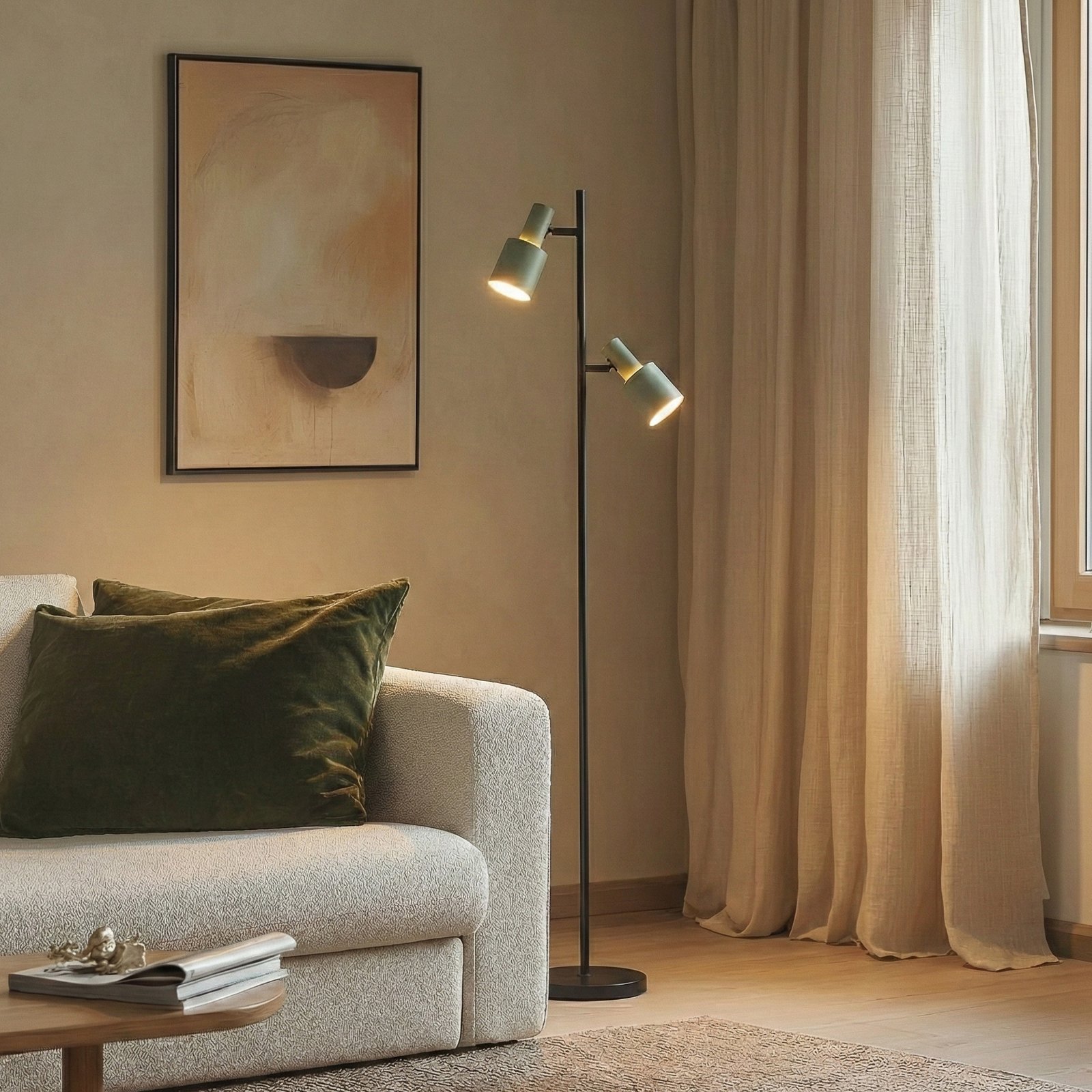 Ovelia Lampadaire Green/Black - Lindby