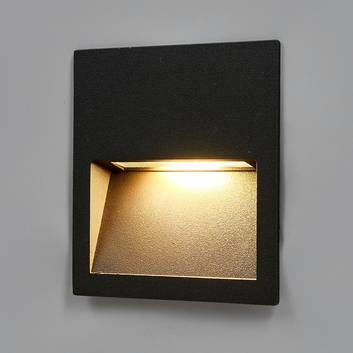 Quadratische LED-Wandeinbaulampe Loya für außen