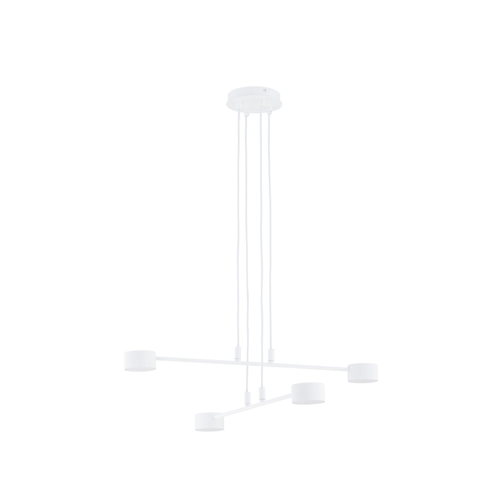 Modus 4 pendant light, steel, 4-bulb, GX 53, white