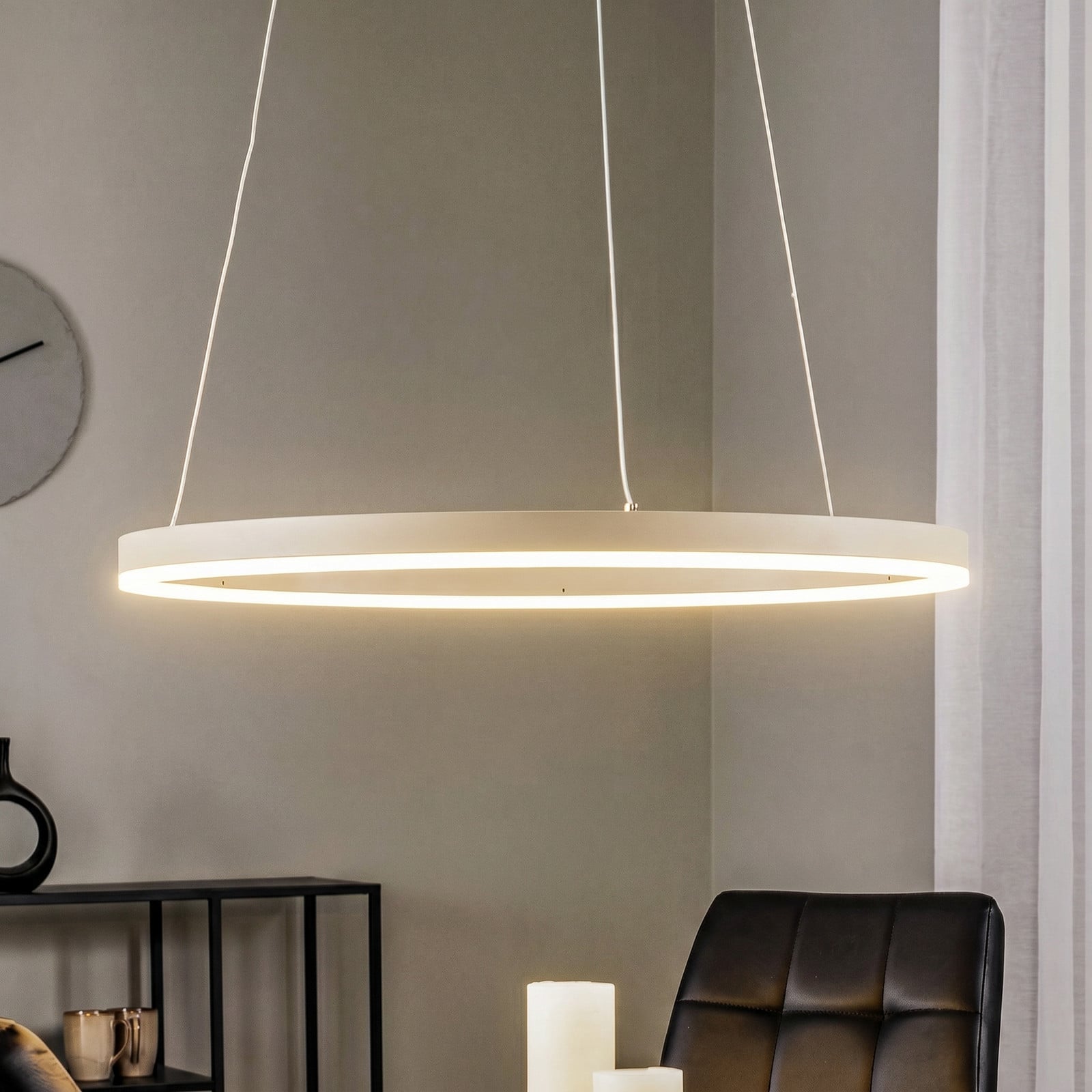 Lampă suspendată LED Arcchio Albiona bej 1 inel Ø 60 cm - Bucătărie - Modern - bej alb - Metal