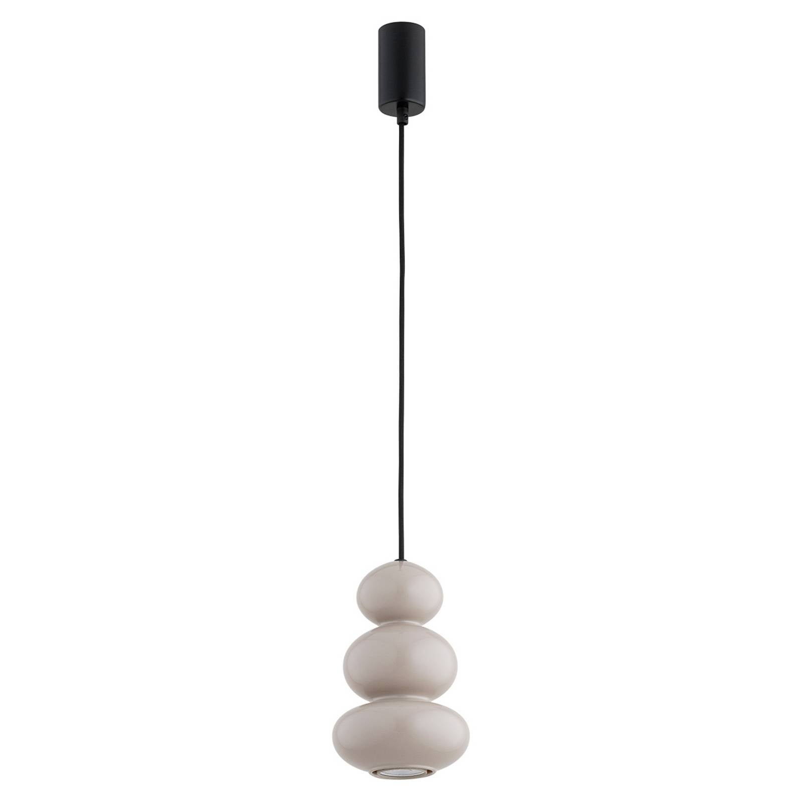 Hängeleuchte Oman, grau glänzend, Glas, Ø 14 cm