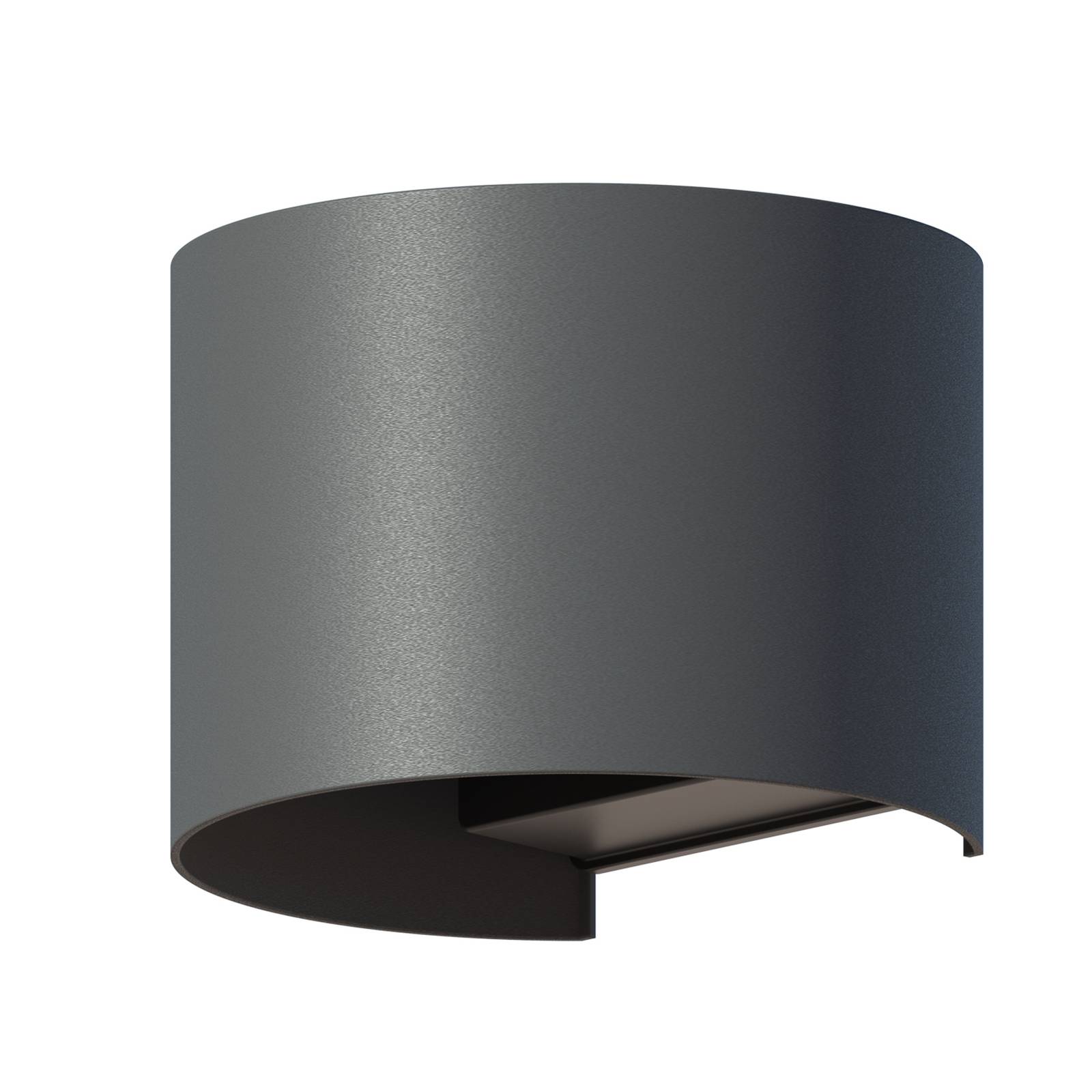 Calex LED-Außenwandlampe Oval, up/down, Höhe 10cm, anthrazit
