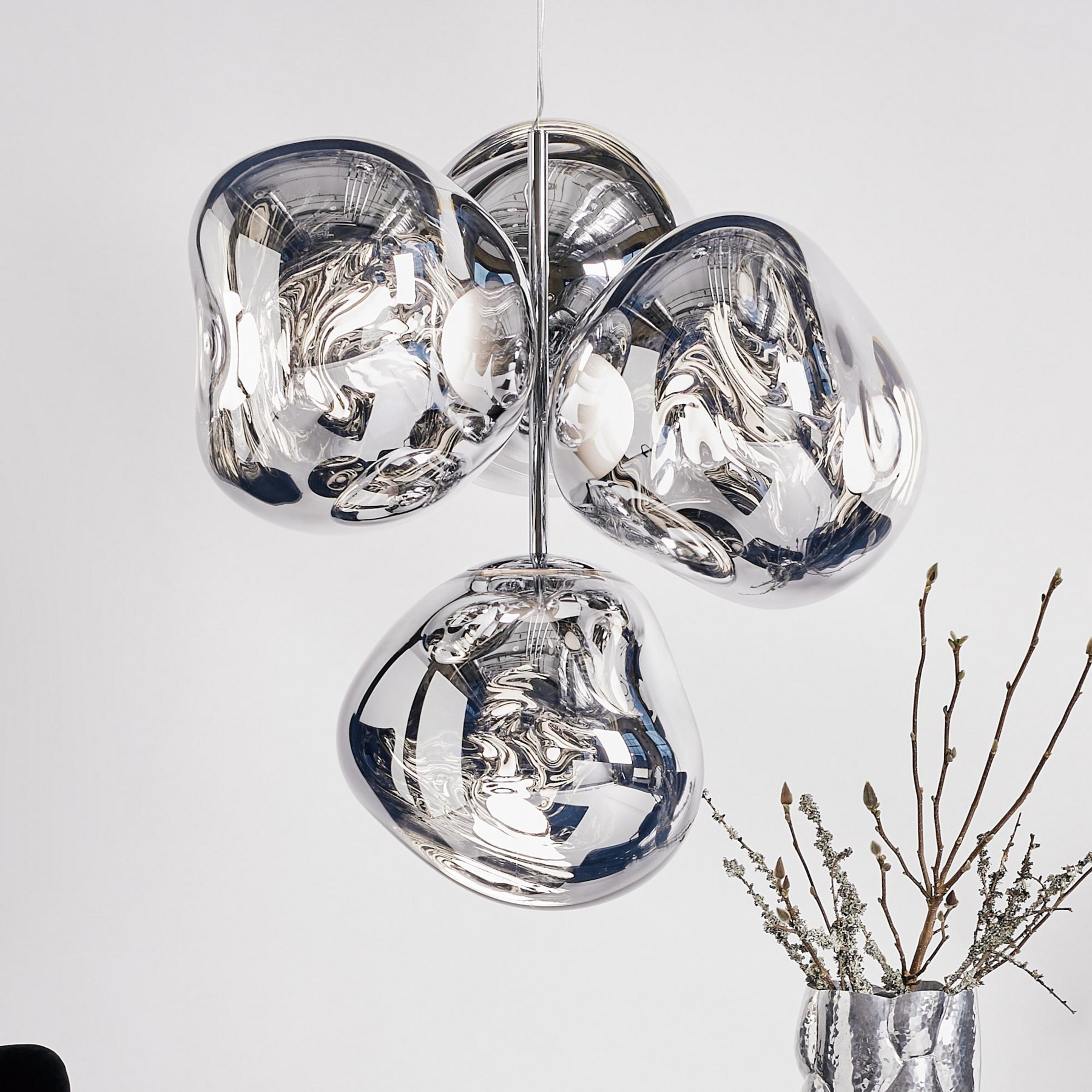 Tom Dixon Lustre LED Melt Chandelier, couleur chrome
