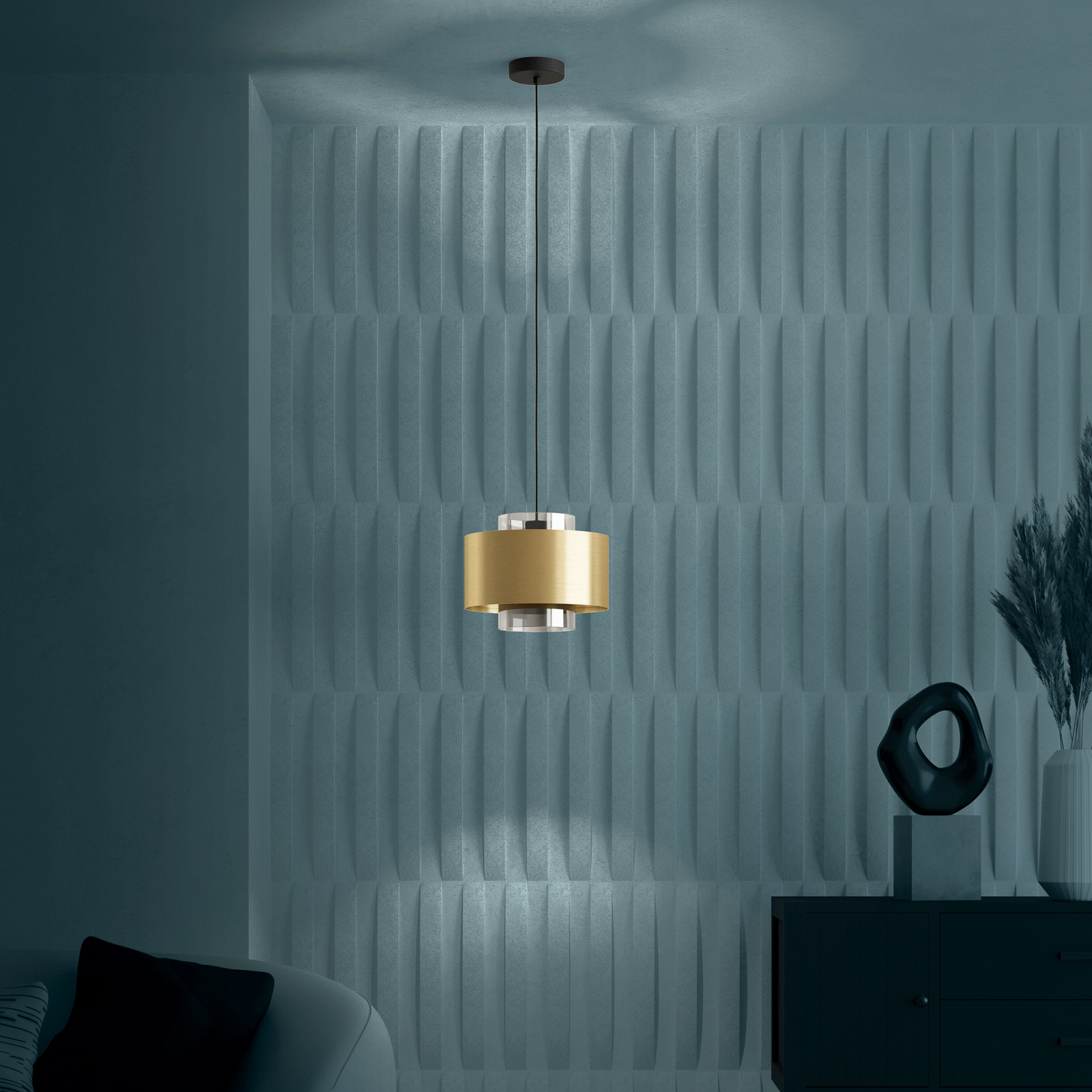 Suspension Dugla, couleur or, Ø 28 cm, E27 - Stars of Light