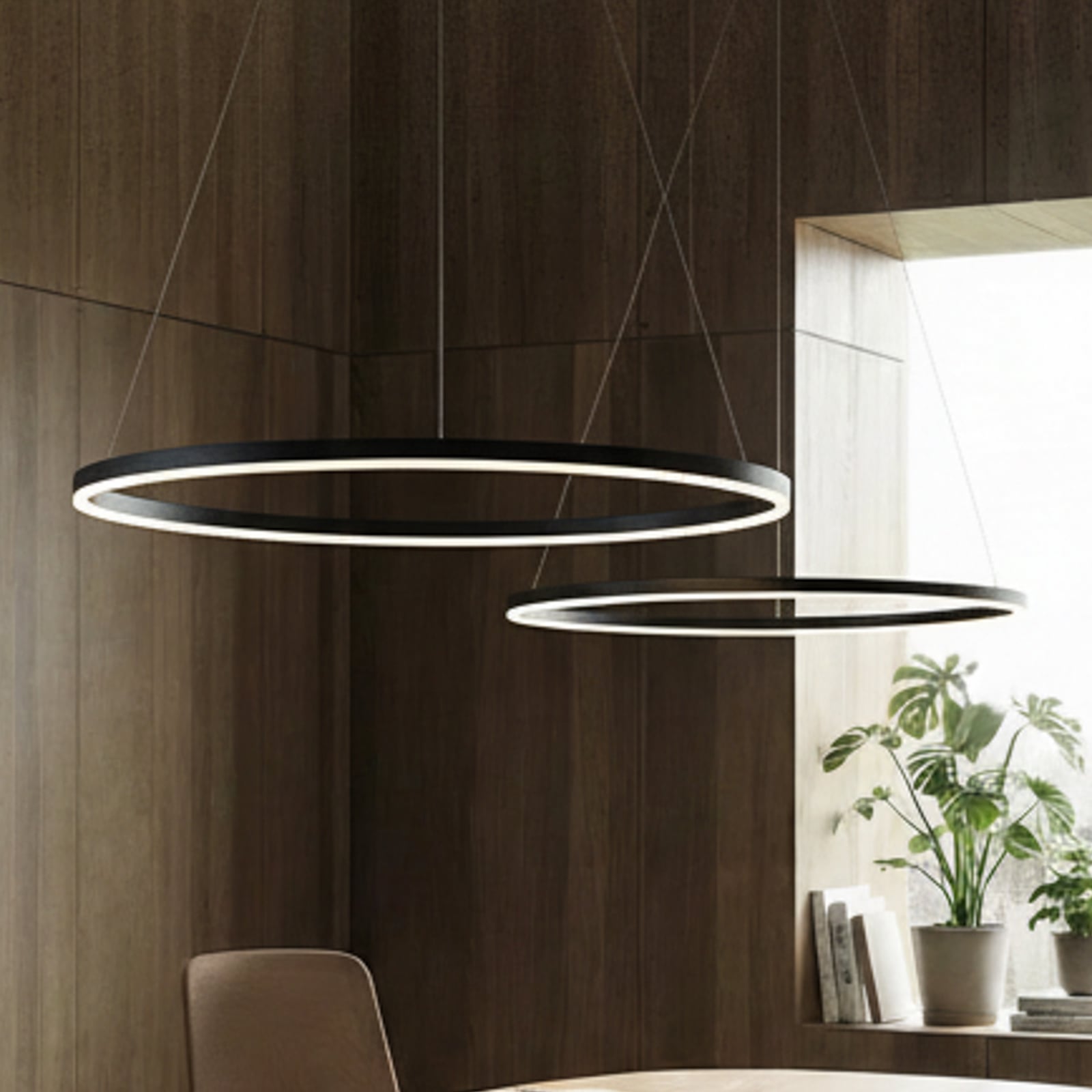 Arcchio LED-Hängeleuchte Albiona, schwarz, 1 Ring, Ø 80 cm