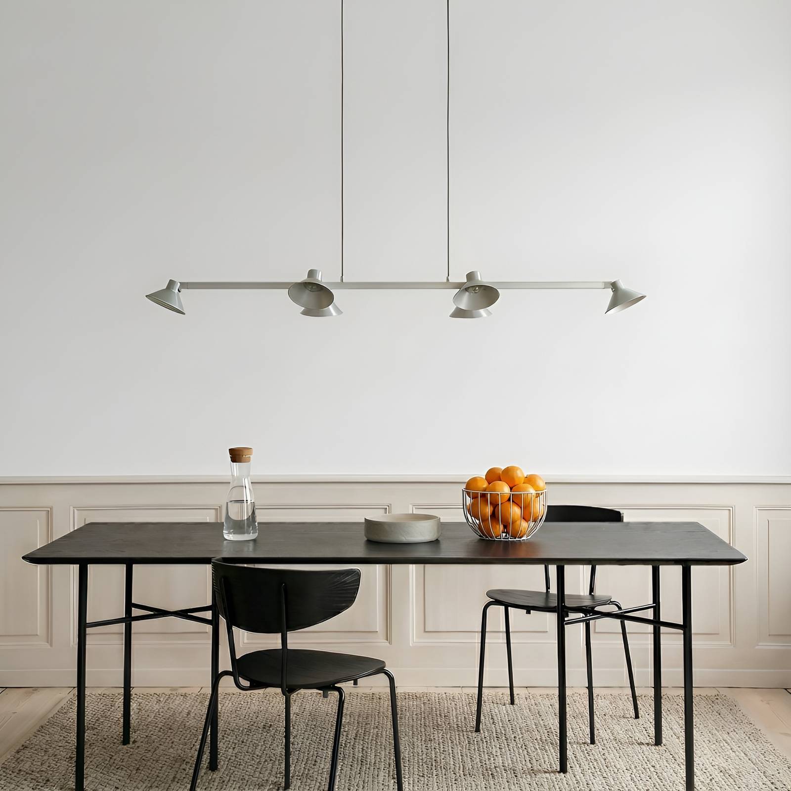 Żyrandol LED Lucande Steve, aluminium, 113 cm, 6-punktowy, ściemniany
