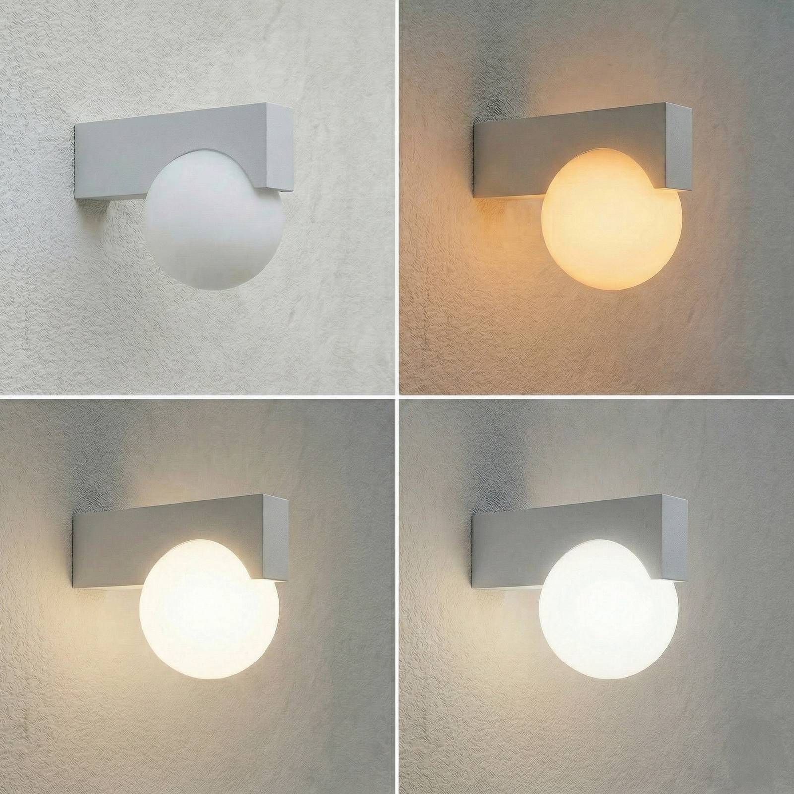 Kinkiet zewnętrzny LED Lucande Vijon, jasnoszary, CCT, IP44