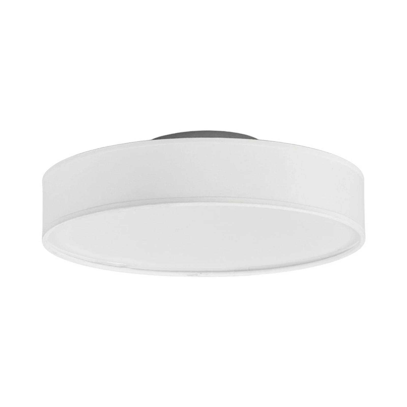 Lindby LED stropné svietidlo Saira, Ø 30 cm, biela, textil