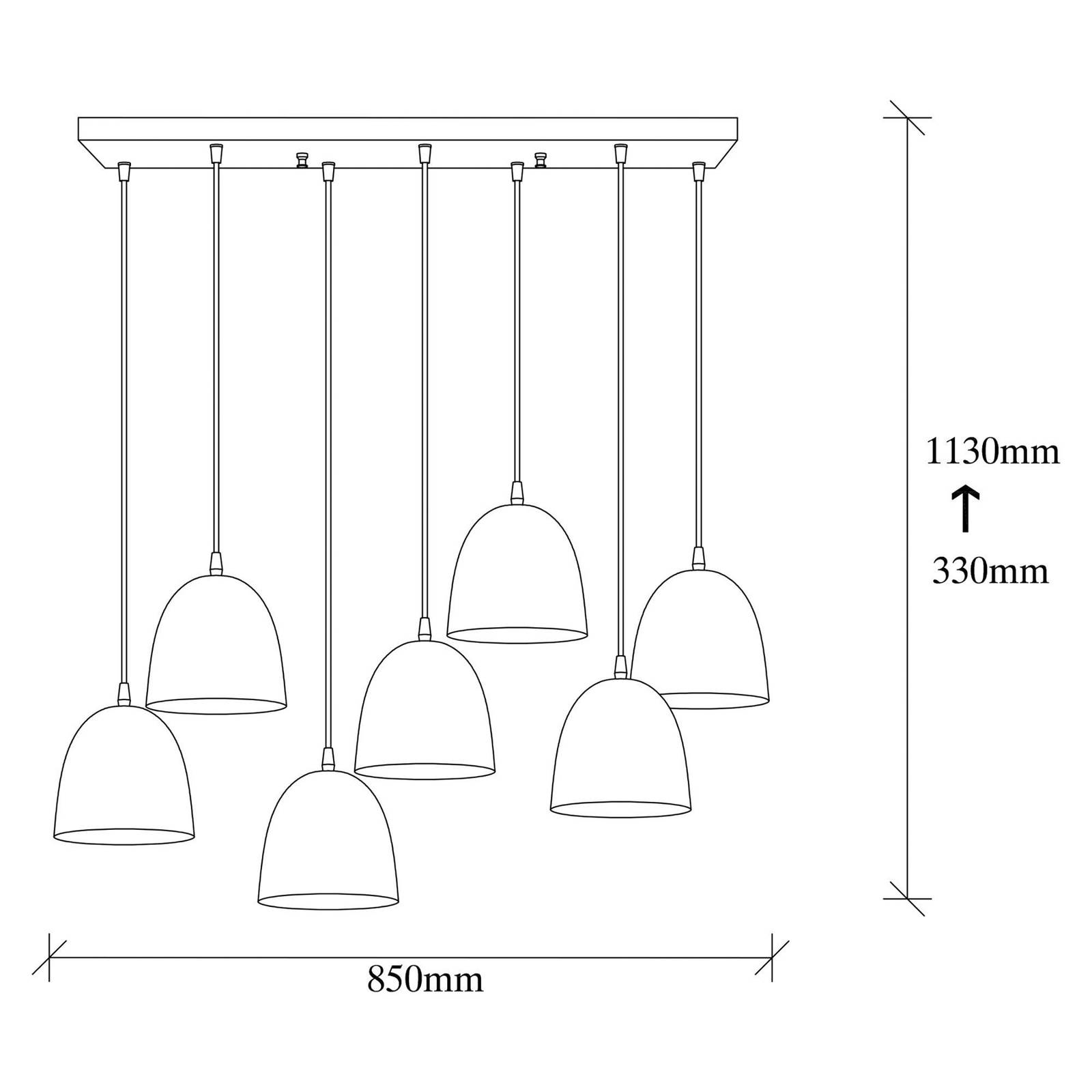 Lampa wisząca Tattoo 6181, czarna, metalowa, 7-punktowa