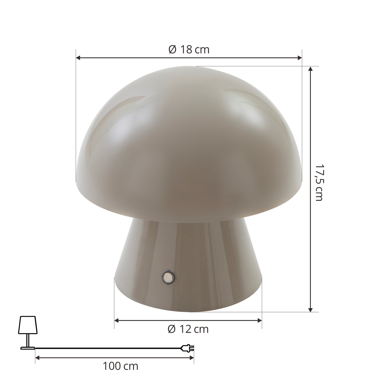 Lampe de table LED rechargeable Lindby Nevijo, gris, fer, USB, variateur