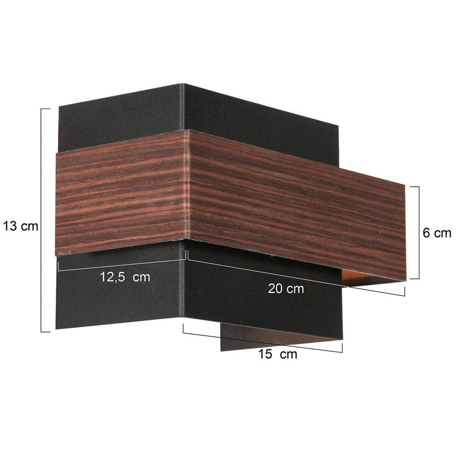 LED wall light Muro 3368, wood look, up/down, G9, 2,700 K