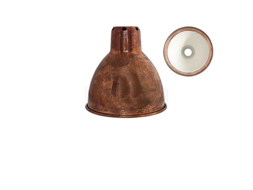 Lampe Gras - Skærm Classic Round Ø140 Raw Copper/White